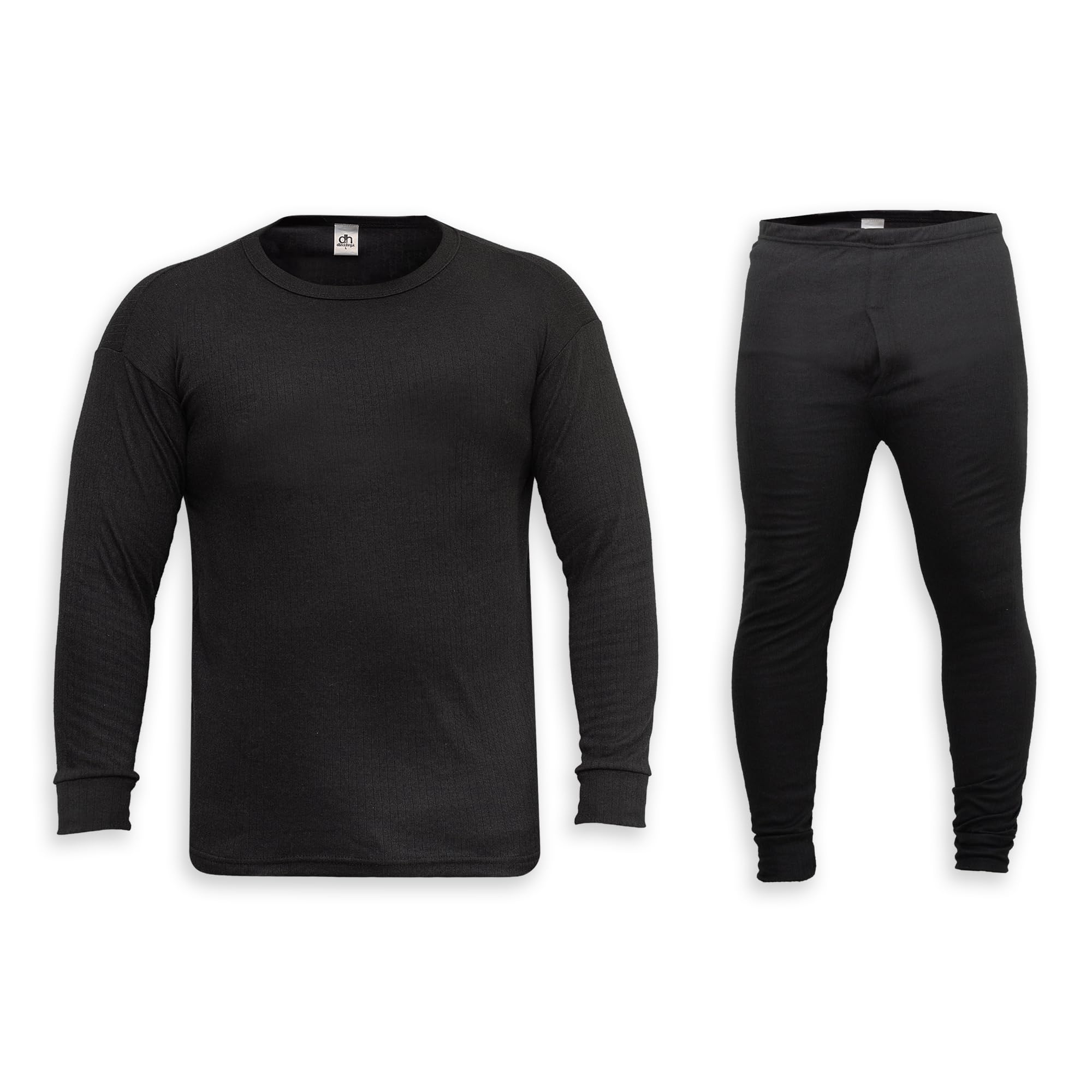 Men's Black Thermal Underwear Set - Long Sleeve Top & Long Johns, S-2XL, 50% Cotton/Polyester-image-93c24401-2368-4ae8-9d4c-21e8e6116384-55928