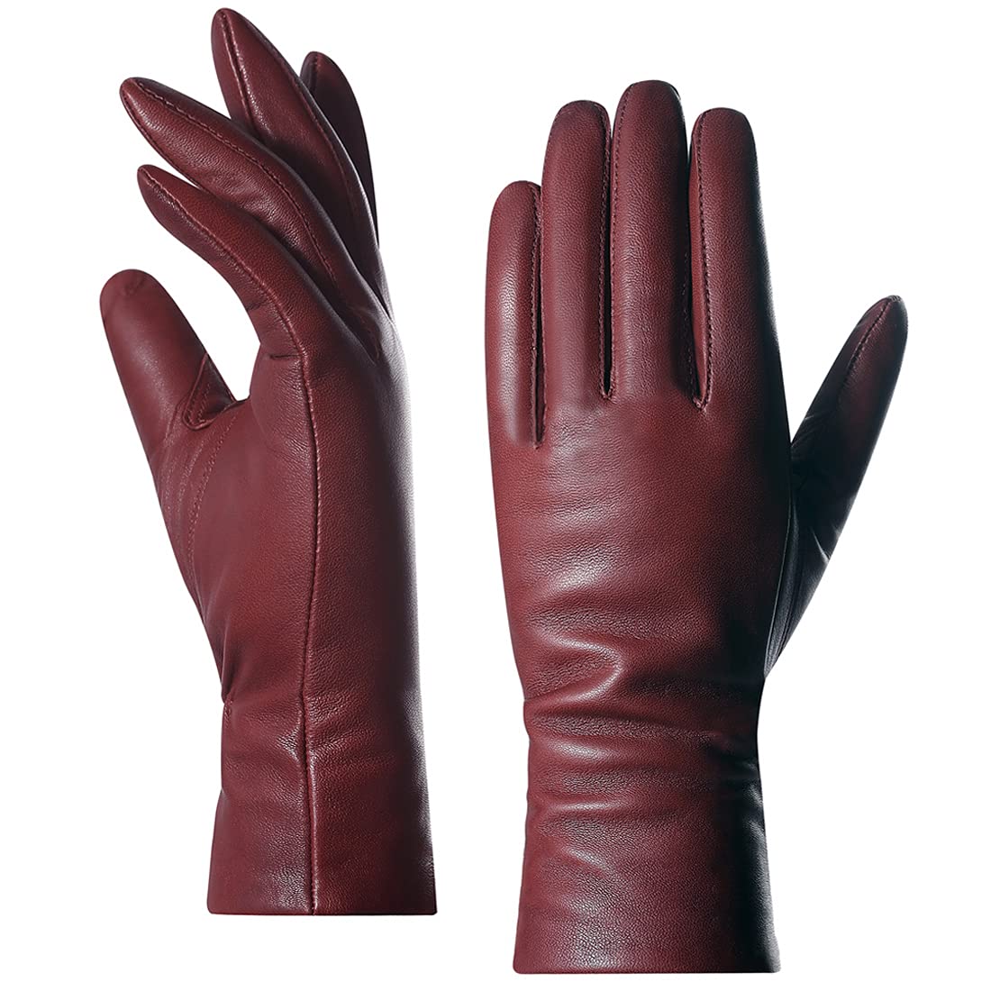 Women's Leather Gloves Cashmere Lined - Burgundy S-image-2b8d9636-fec3-4991-a3a3-bbc3faea3240-111898