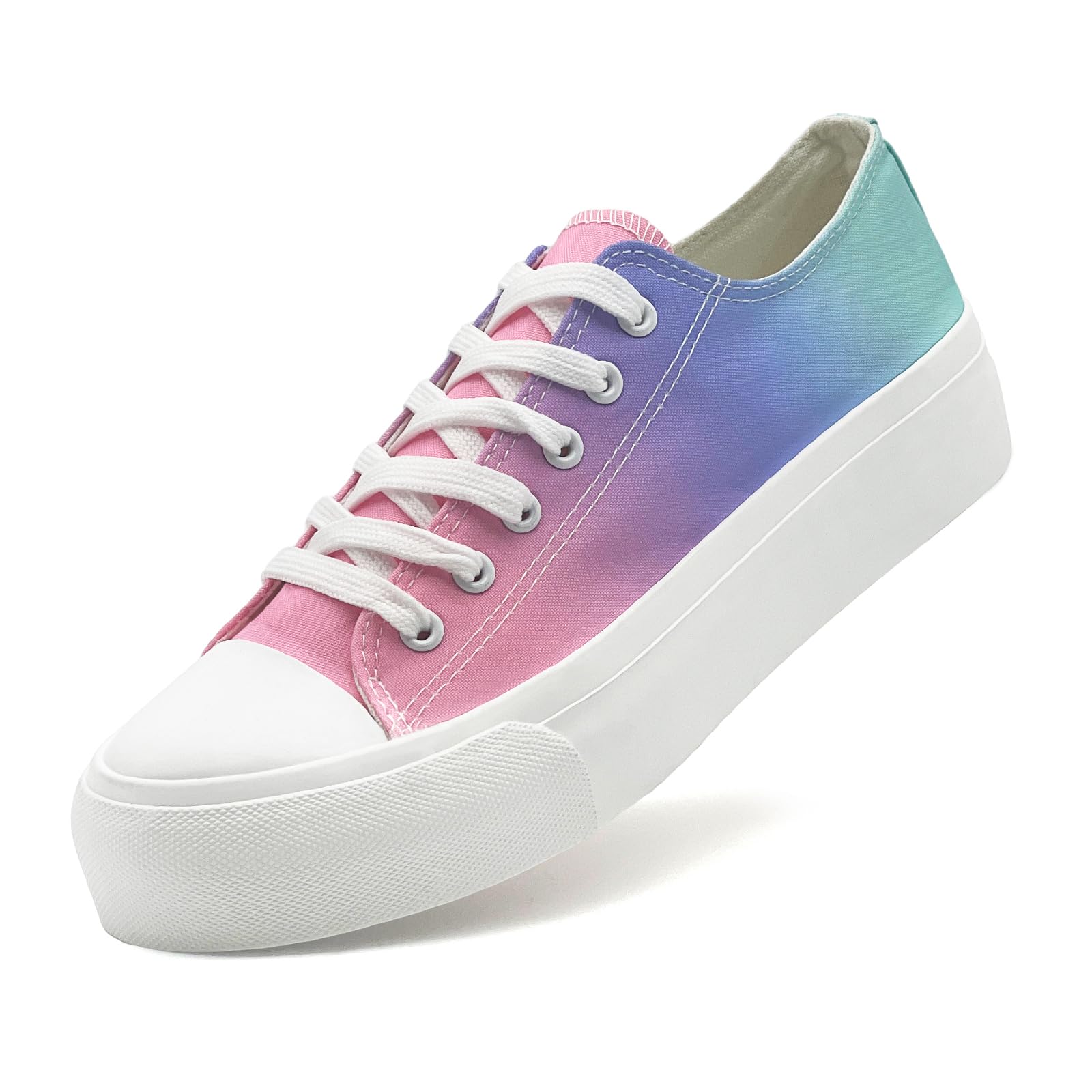 Ladies Platform Canvas Trainers - Rainbow UK 8-image-358cf39b-6793-48be-af76-633b0a993ff4-95257