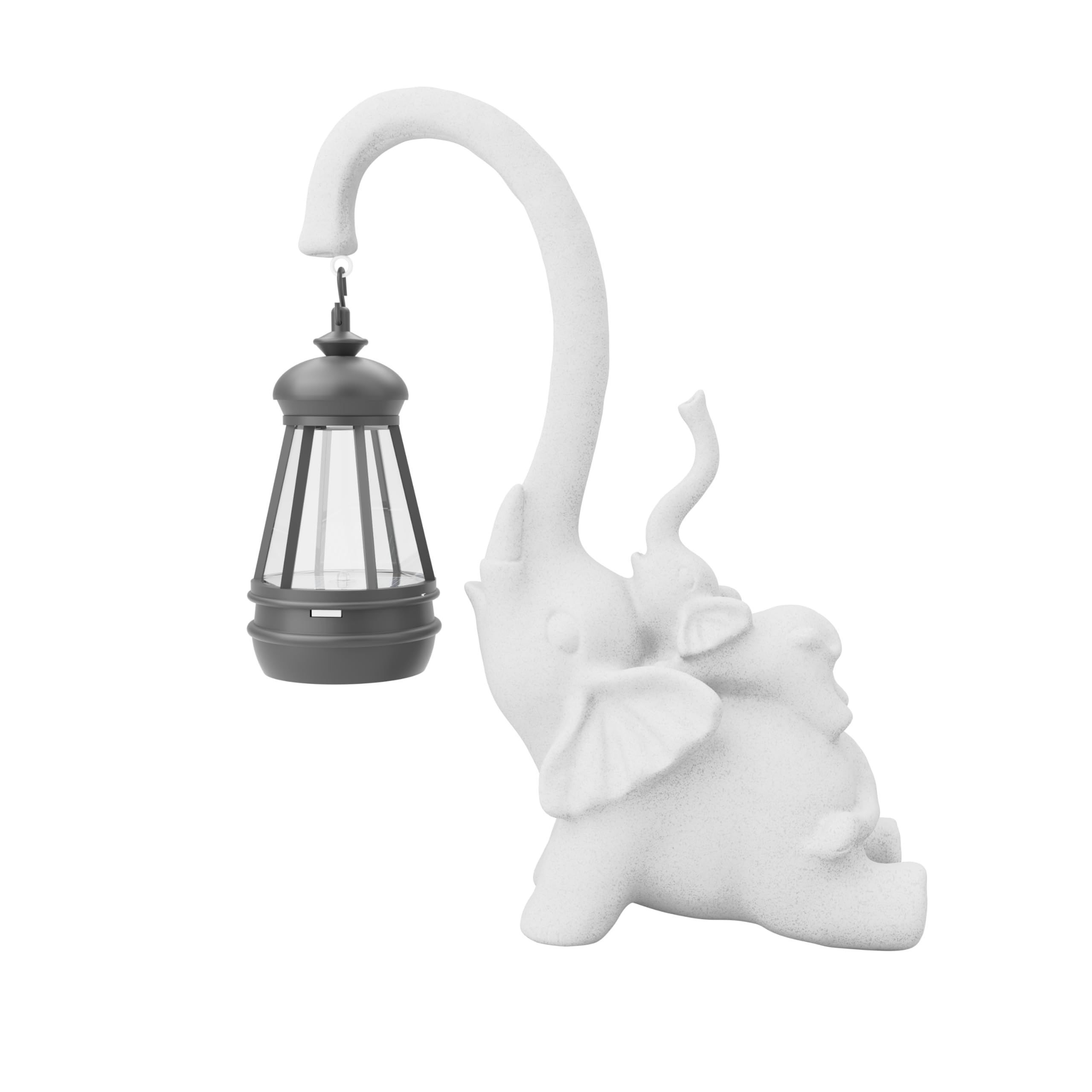 Solar Elephant Garden Ornament LED Light - White Trunk-image-1bc9382e-054e-43d7-bcc7-38afdaec0d88-105996