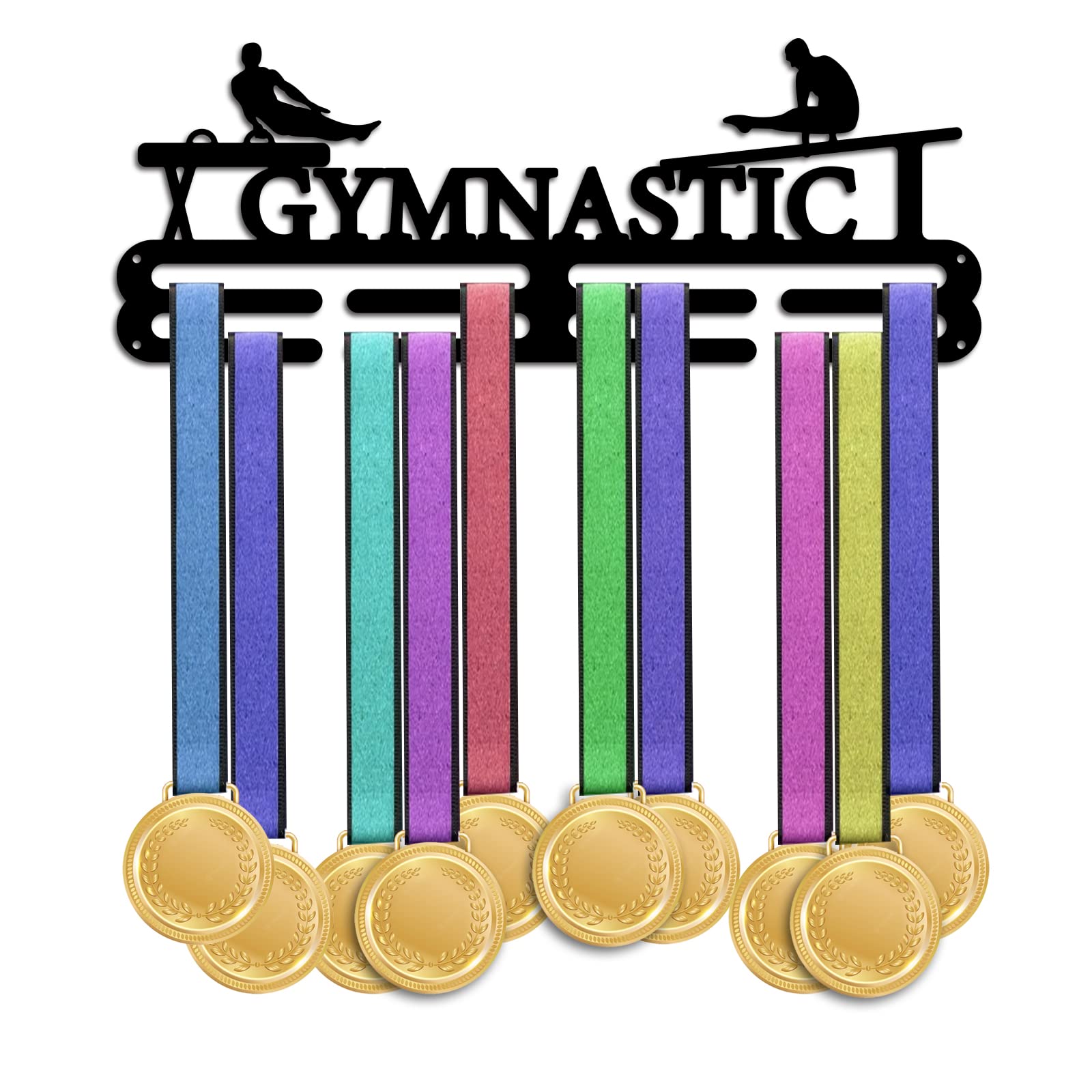 Swimming Medal Holder Custom Swimming Medal Hanger With Name, 12 Rungs For Medals & Ribbons - View #3