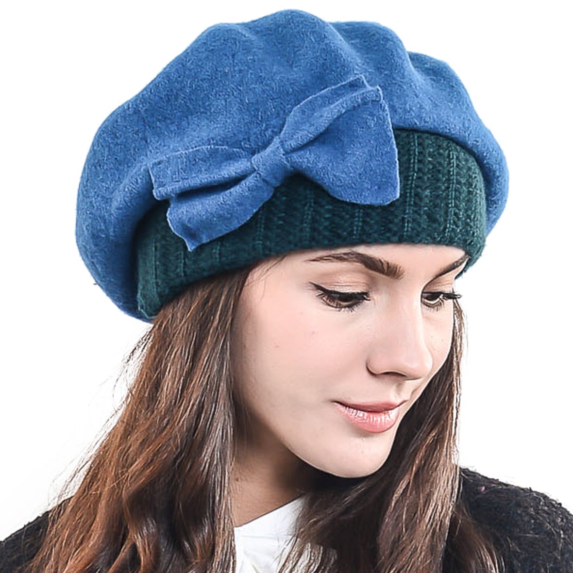 Wool French Beret Hat - Turquoise M-image-b8ae1cde-caac-43da-9411-eaf69c01b8bc-110243