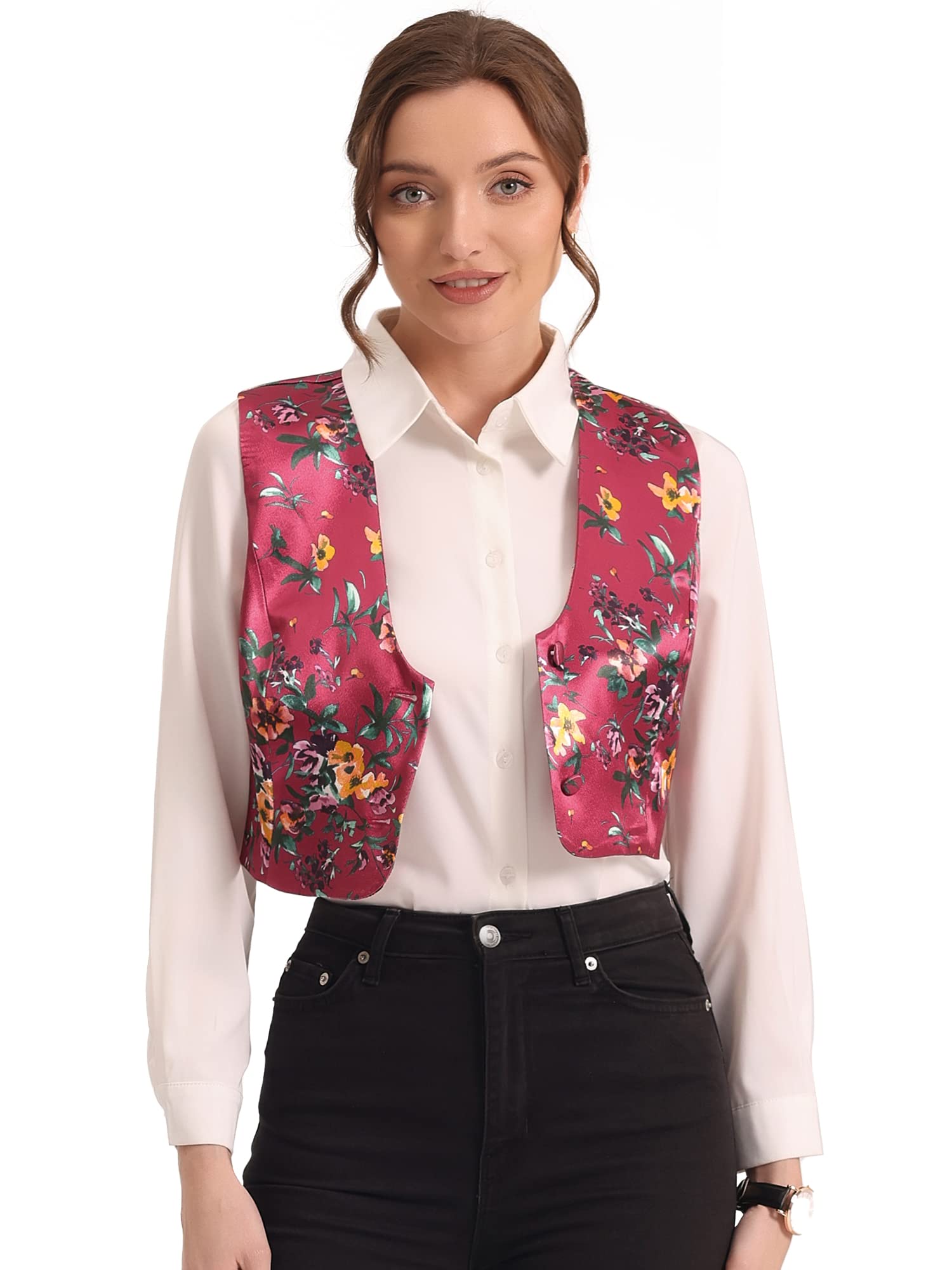 Floral Satin Waistcoat Vest - Rose Red S-image-c1cdc569-affa-4599-bd41-72cc224bed48-81730
