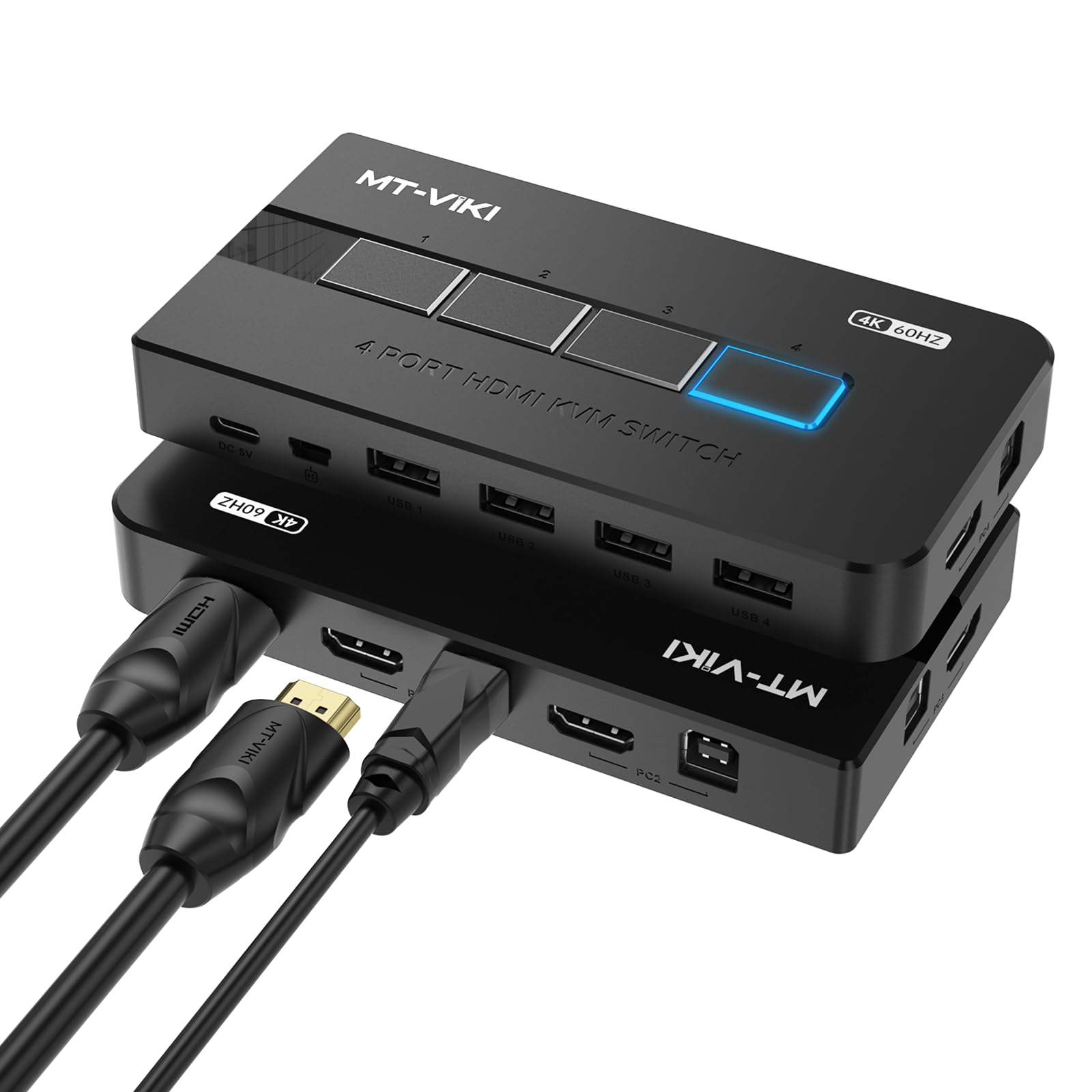 4 Port HDMI KVM Switch 4K@60Hz - Black 4 in 1 Out-image-de7e70da-31e3-4c3b-893e-1c41f535be35-118508