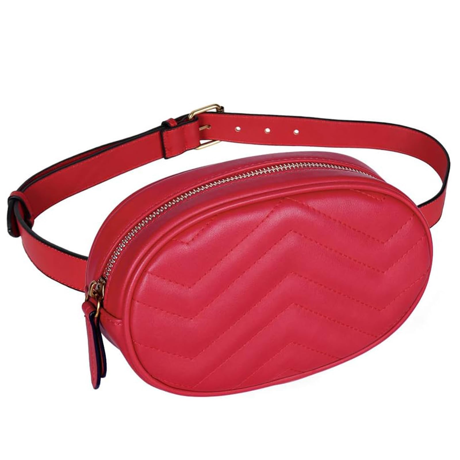 Women's PU Leather Bum Bag - Red M-image-d07eb76c-6fc1-47e2-9470-cd9265e85778-109073