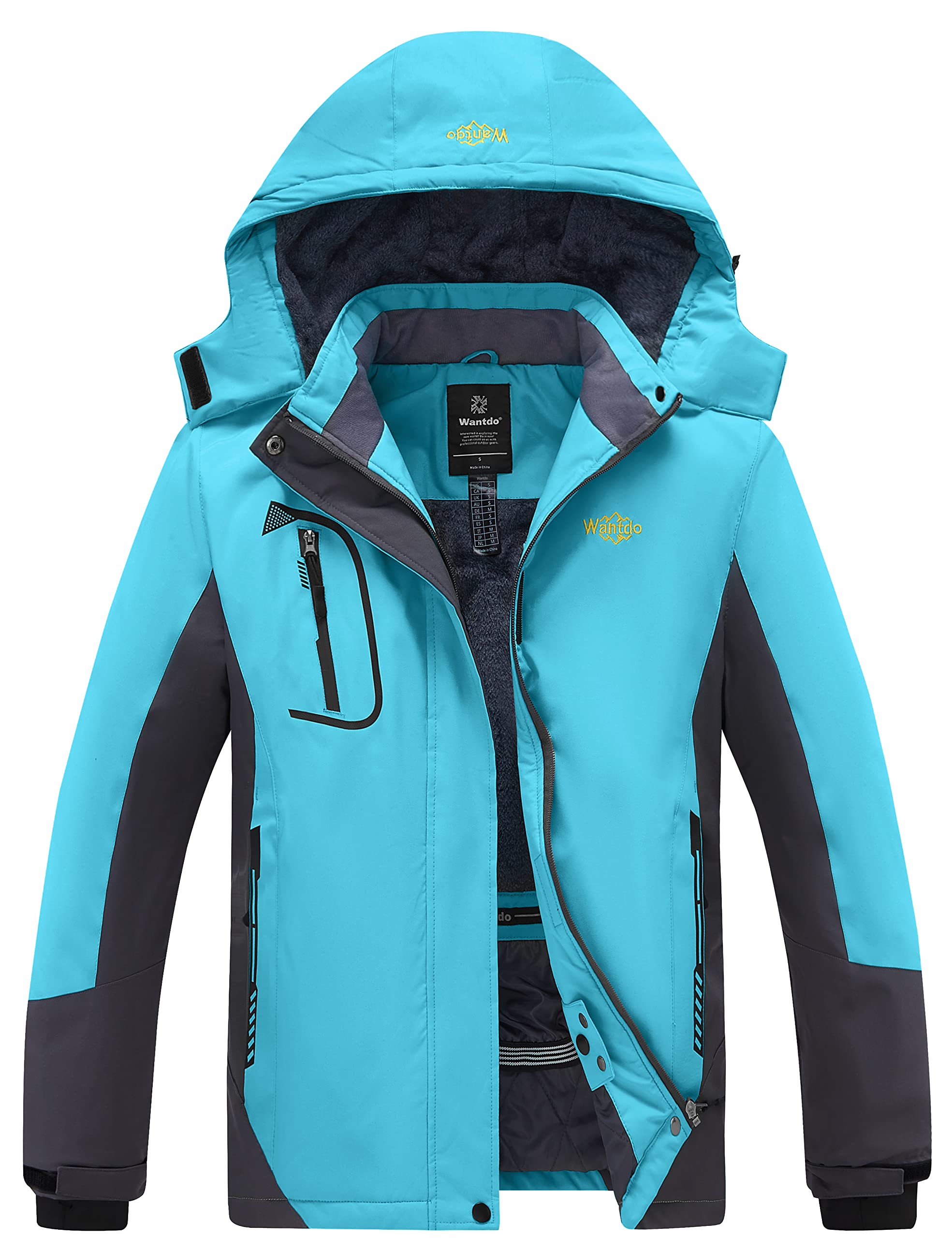 Wantdo Women'S Waterproof Ski Jacket Hooded Warm Winter Coat Mountain Sno