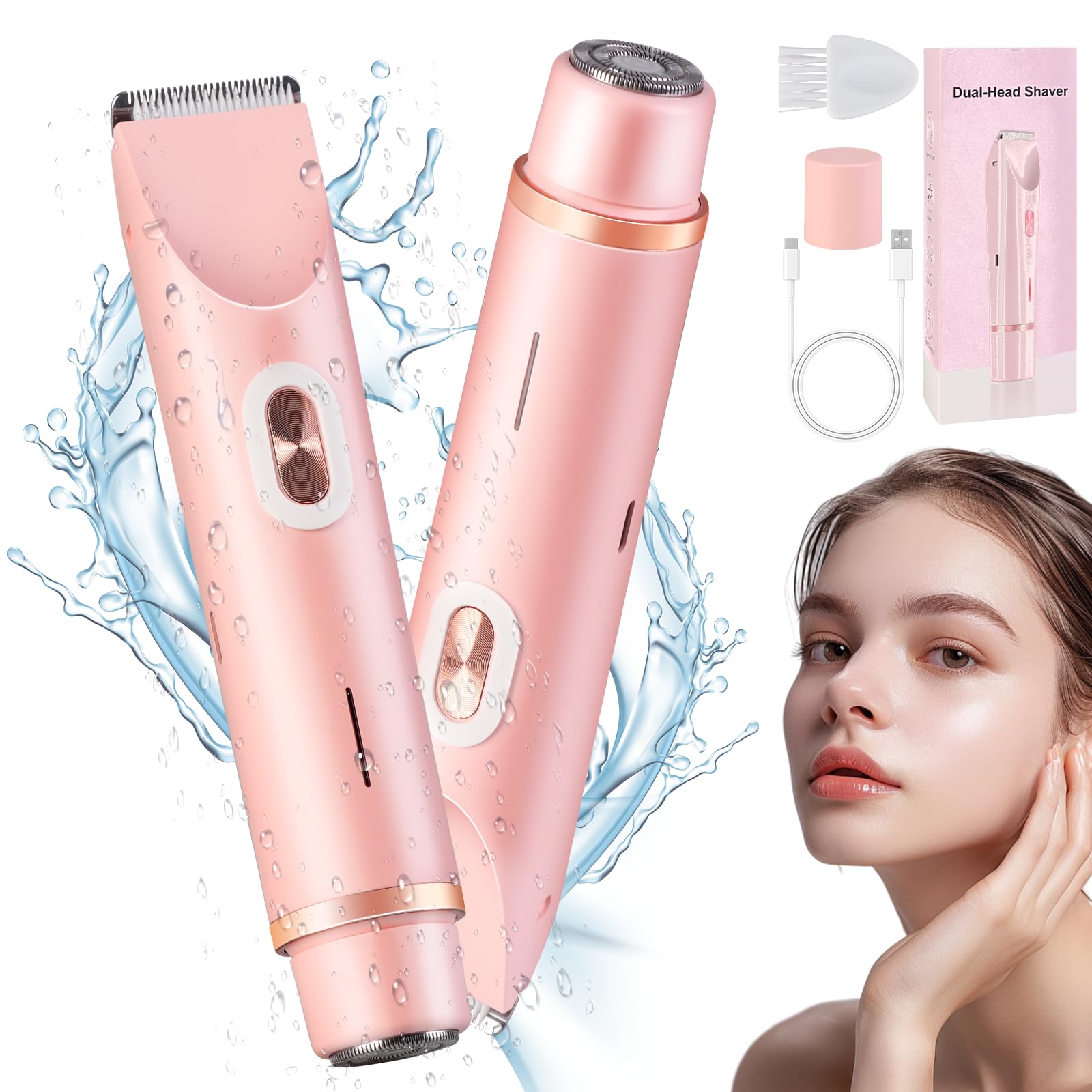 2 in 1 Lady Dual-Head Shaver Wet & Dry - Pink WES-3-image-41f7b986-294d-4866-8972-98b69db8e393-117419