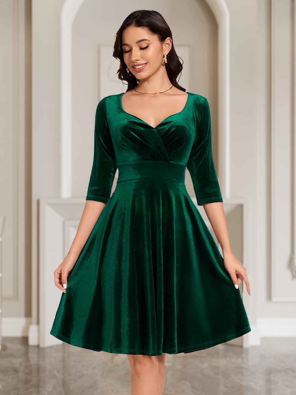 cute hoco dresses 2021 Short Satin V Neck Off-The-Shoulder Homecoming Color:AUTUMN NIGHT Model Kiele Midi Dress Joe Browns The off the shoulder