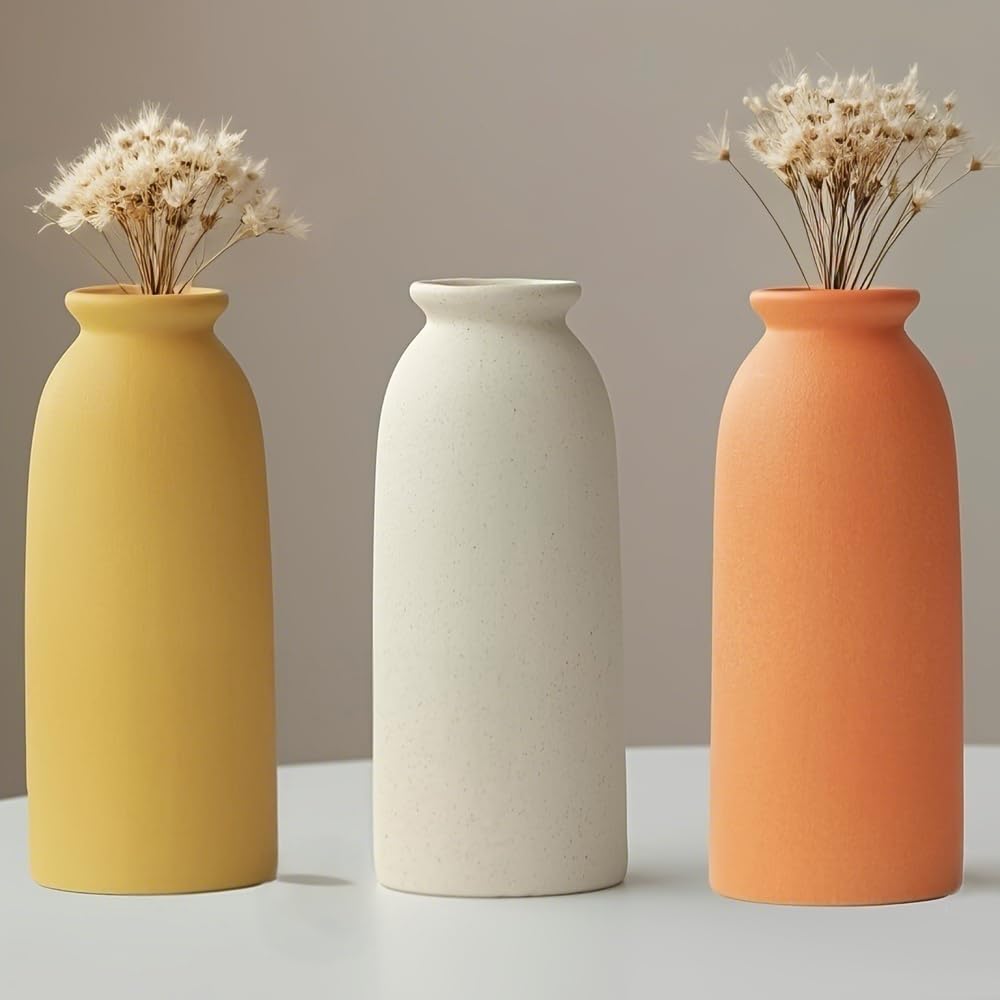 Ceramic Vase Set 3 Boho Décor - Orange Mix One Size-image-d043cf09-4a1c-40a4-9fd6-9c816d637e2b-119158