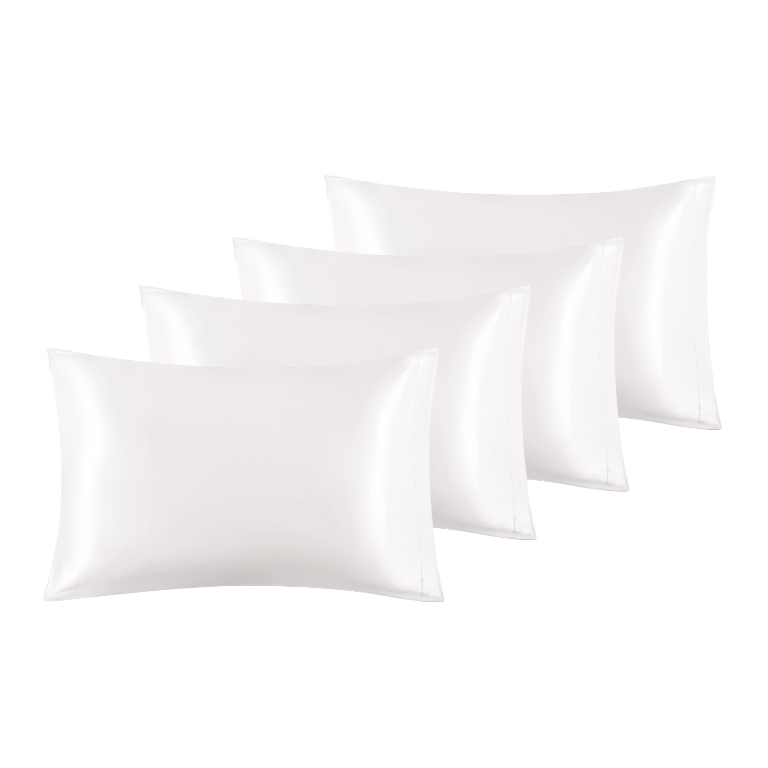 Cooling Satin Pillow Cases 4 Pack - Silk-Like, Hair & Skin Care, Queen & Standard Size 50x75cm, Ivory-image-57552843-9412-49b0-b574-5fd9be564a81-67055