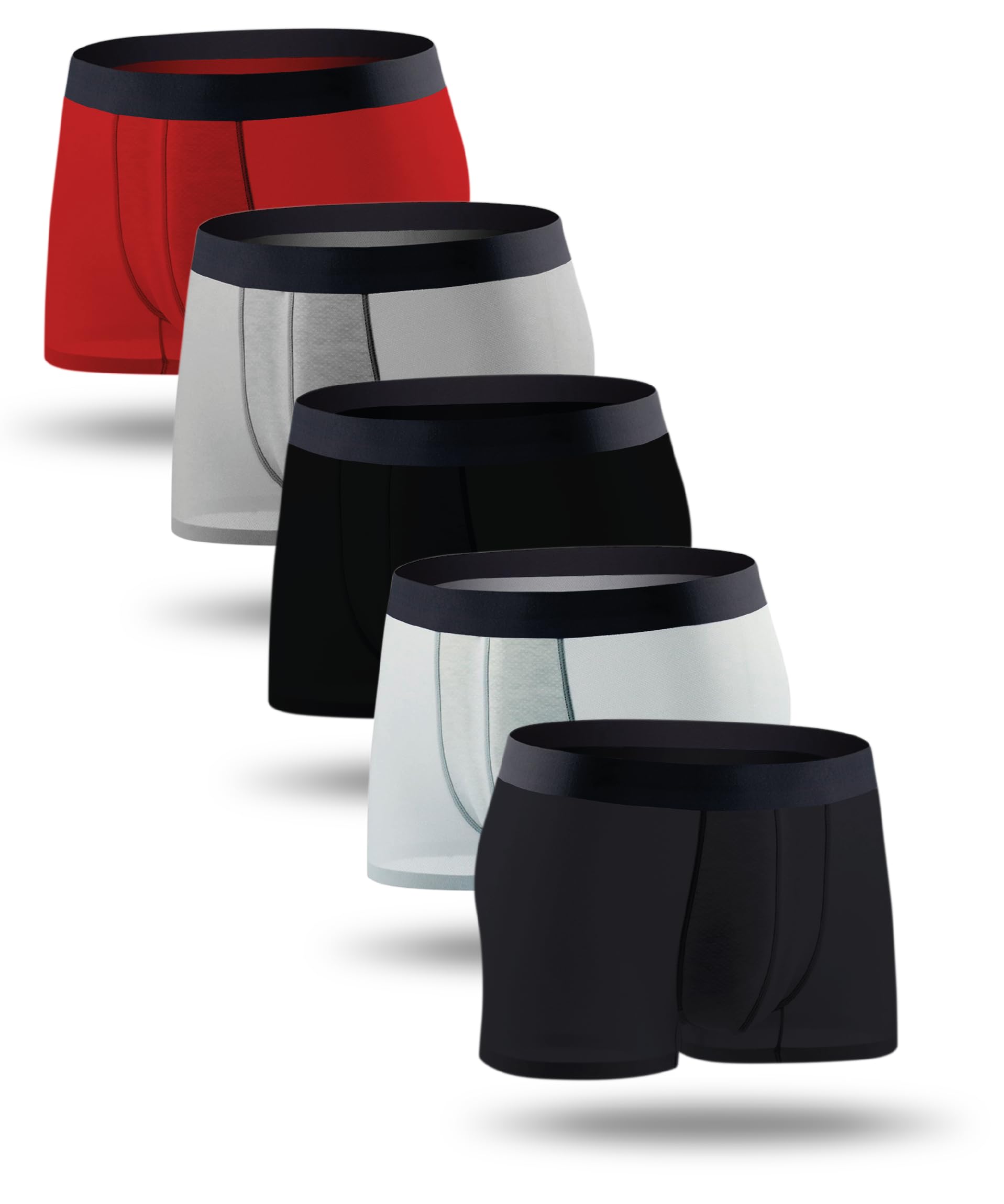 LadyMelex Men's Boxer Shorts 5 Pack - Cotton Fitted Briefs in Red, Grey, Black, White, Anthracite (M-XXL)-image-13c1d13e-03a7-4eb2-bbee-8e4eced35aca-61246