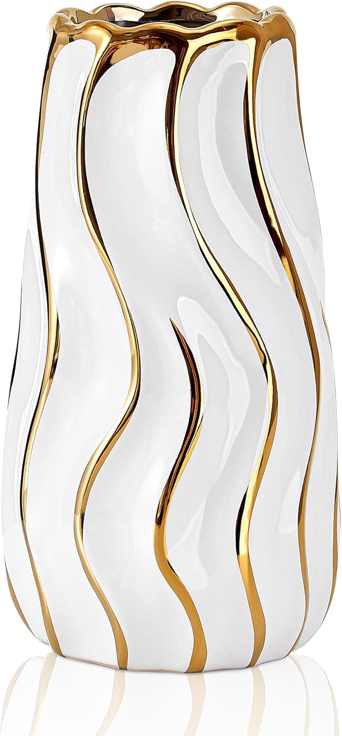 Ceramic Decorative Vase - White 9 Inch-image-ab99ad22-1090-4124-bd3c-ddd72e93f063-92162
