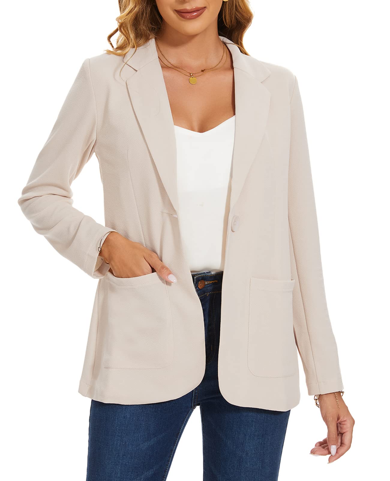 Women's Blazer Suit Jacket - Beige S-image-a81959b8-cbe2-42ba-9333-578a3f7695b7-105300