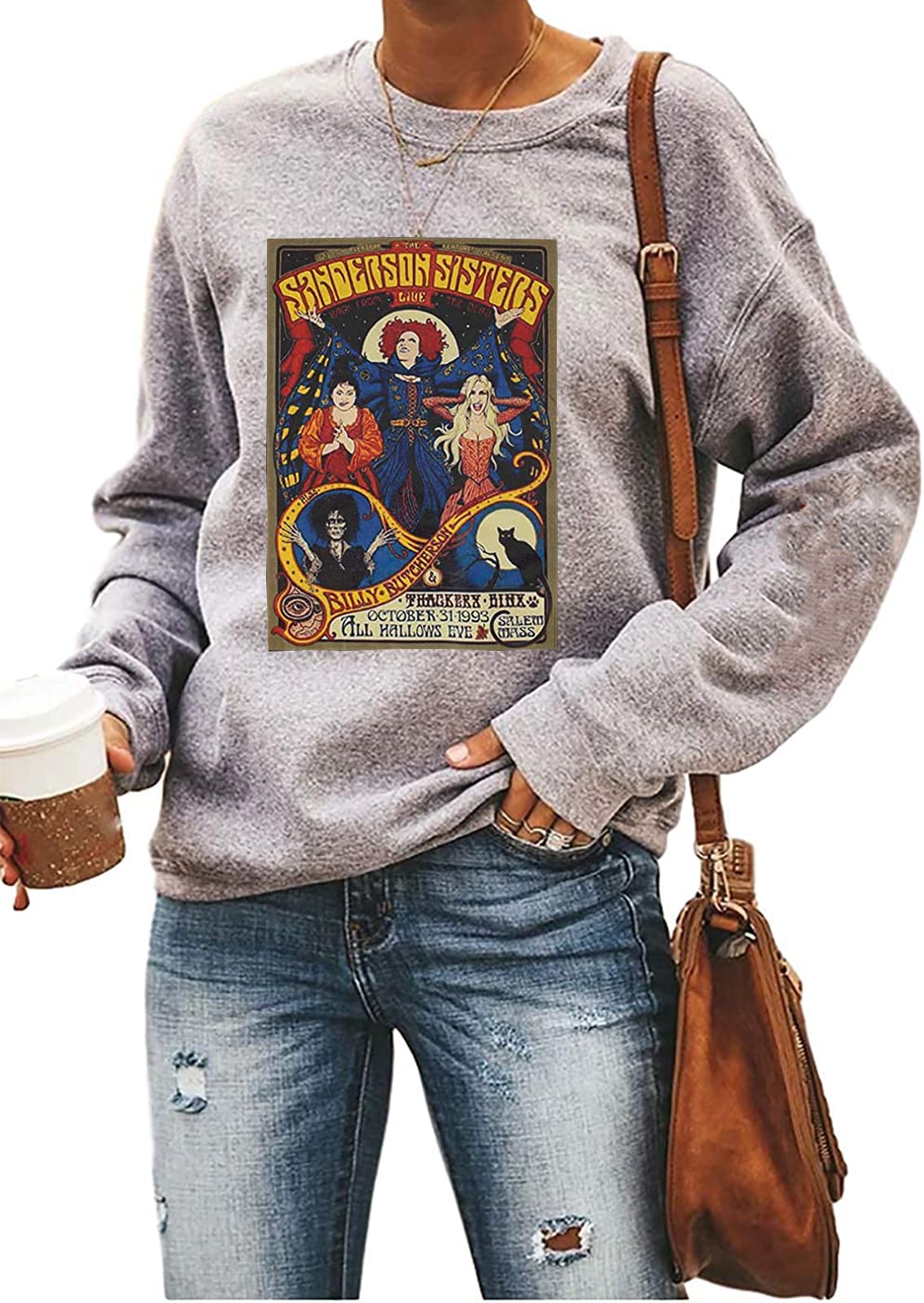 Women’s Halloween Sweatshirt – Grey-1 L Women’s Halloween Sweatshirt – Grey-1 L