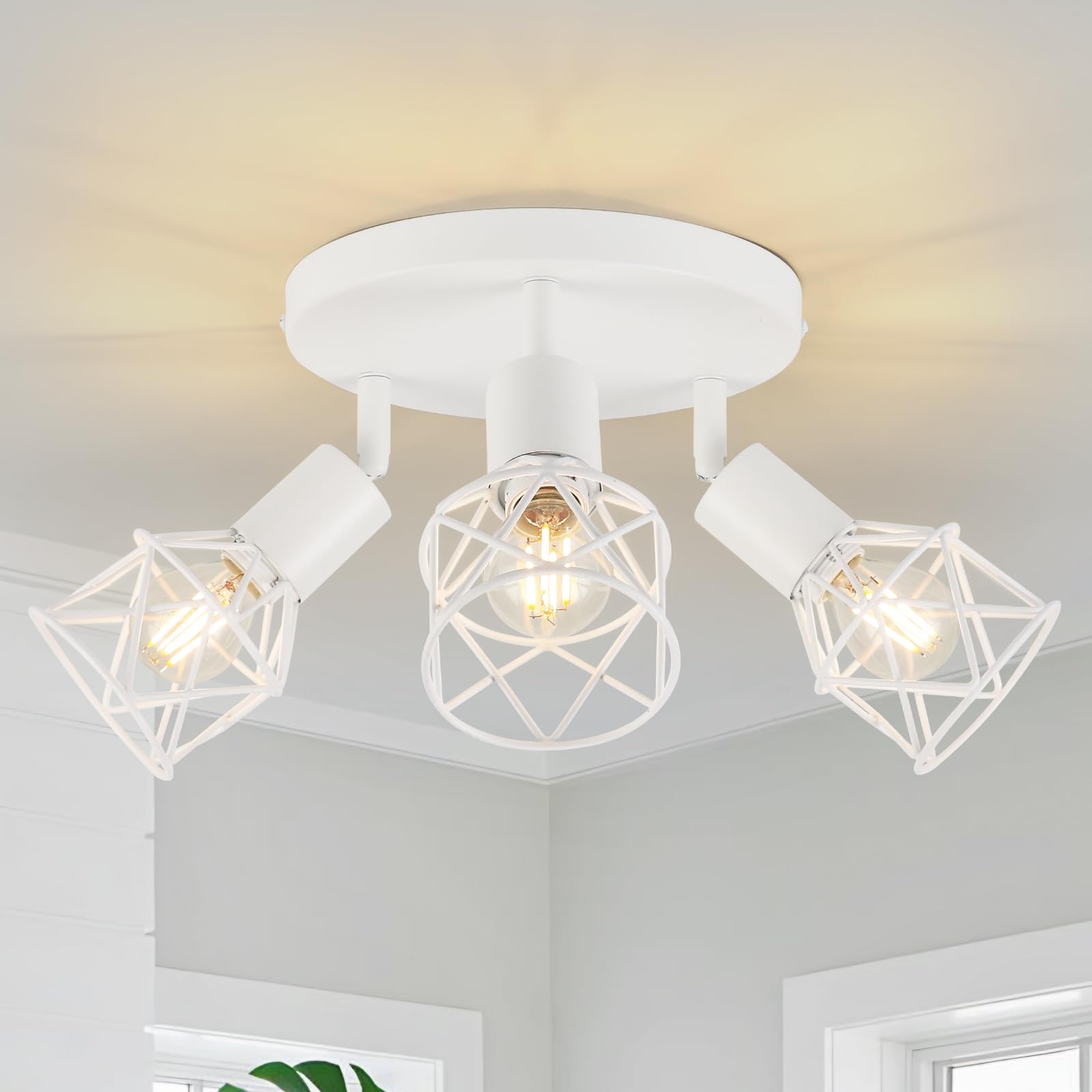 Ceiling Spotlight - White Industrial Cage-image-a6f815d0-7639-46f8-935c-b64f3c9d728b-88069