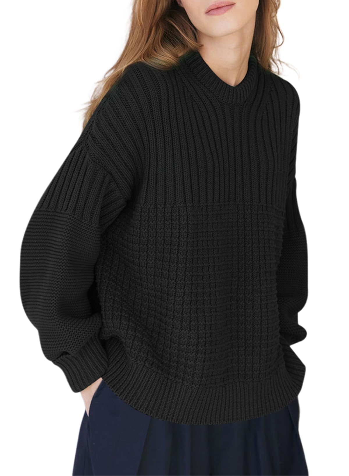 Women's Cable Knit Jumper - Black S-image-635347cf-a9e0-42f7-bafb-b957e3e05f1b-96584