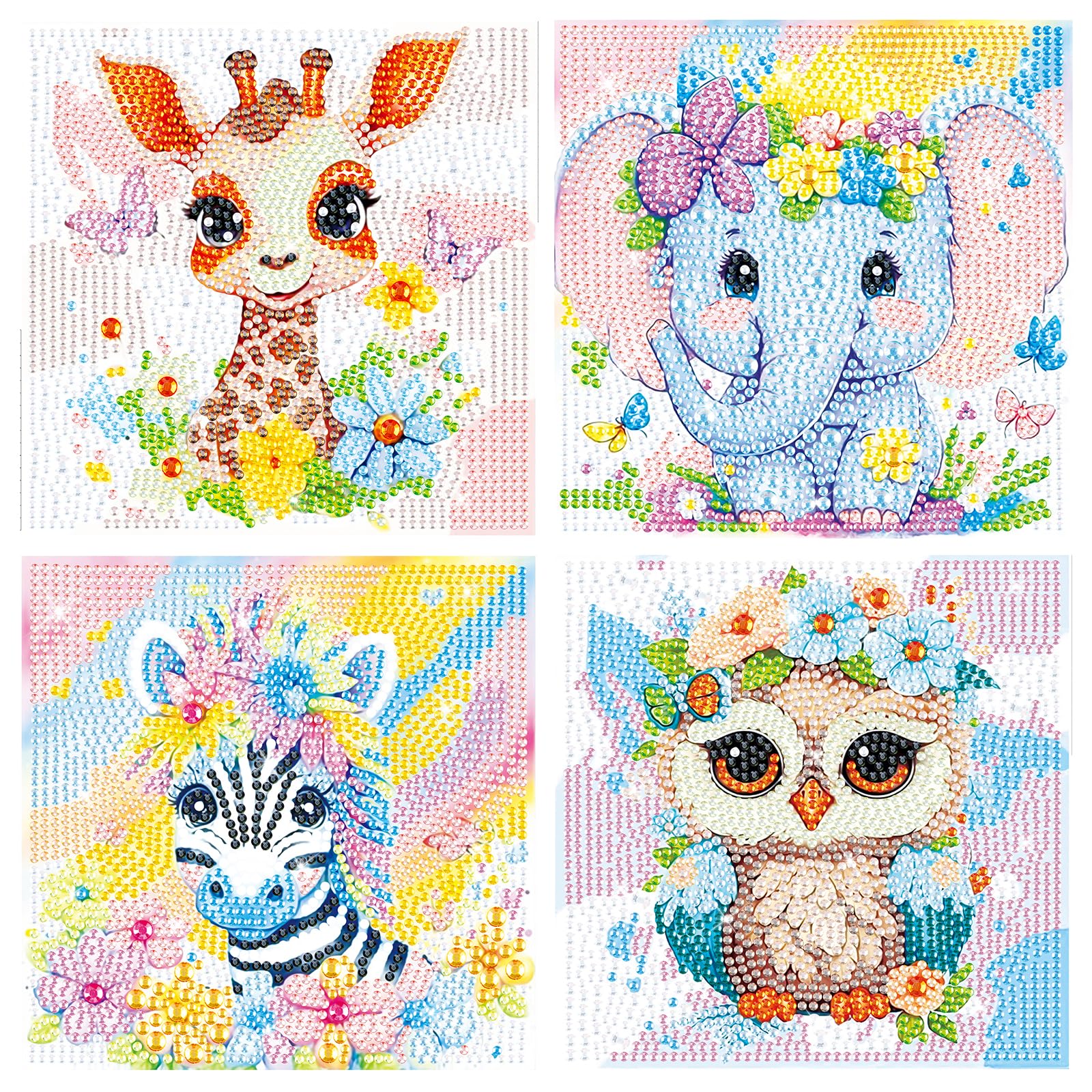 4 Pack 5D Animals Diamond Painting Kits for Kids & Adults - DIY Art Craft Set, 6x6 Inch-image-8c0e81c8-92a7-45d0-b3b0-f8e469460b7e-61823
