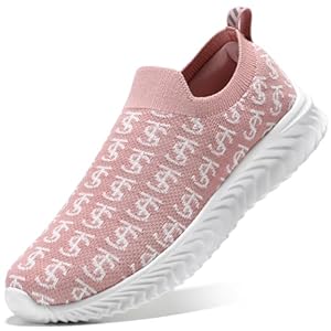 (PINK ONLY) STQ Slip on Trainers Womens Comfortable Shoes Arch Walking Pink 4 (PINK ONLY) STQ Slip on Trainers Womens Comfortable Shoes Arch Walking Pink 4