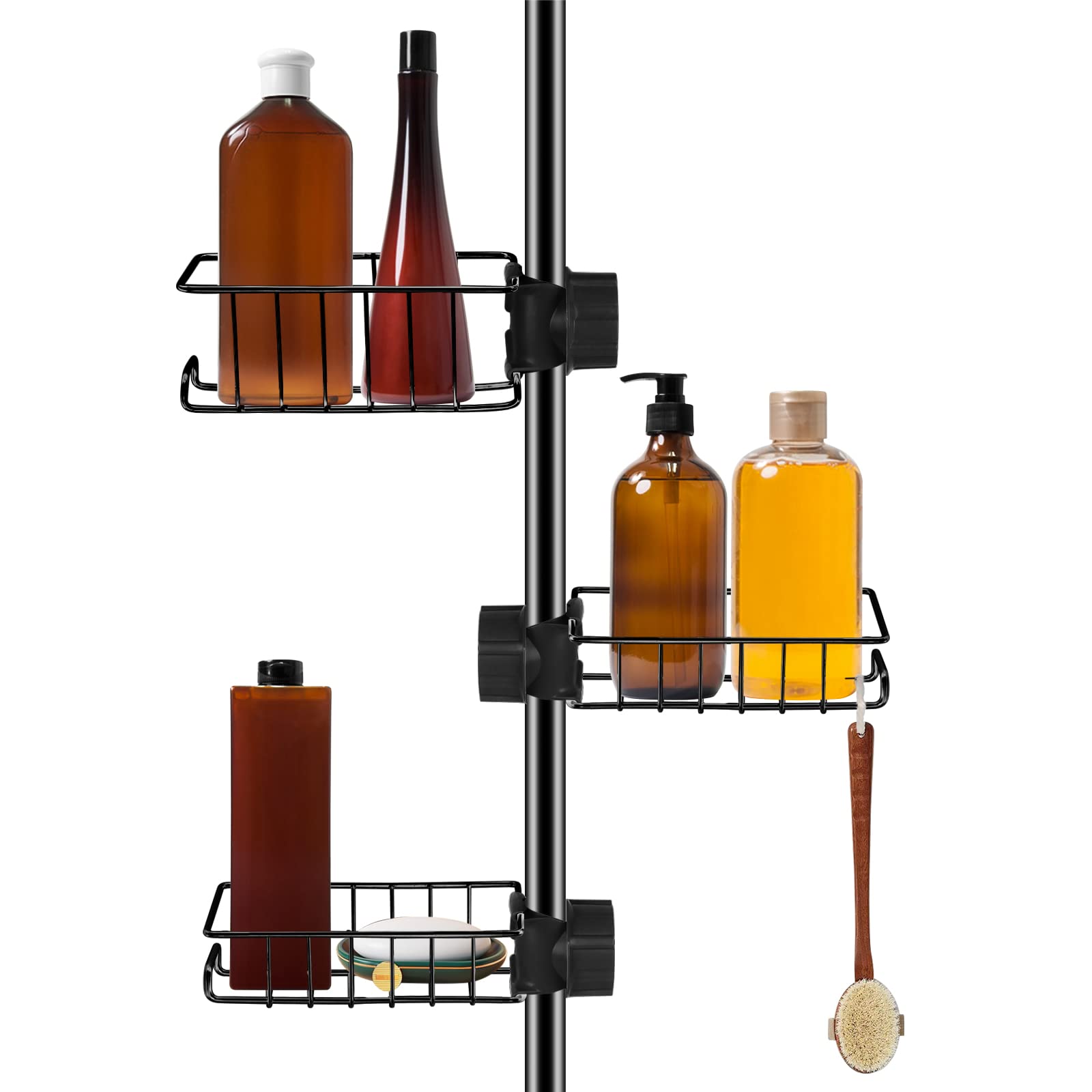 Rustproof Black Stainless Steel Shower Shelf Set - No Drilling Required - Fits 18-27 mm Bars-image-38a0f5e8-2e67-4ef1-bd77-d1f9d1a0cd54-56447