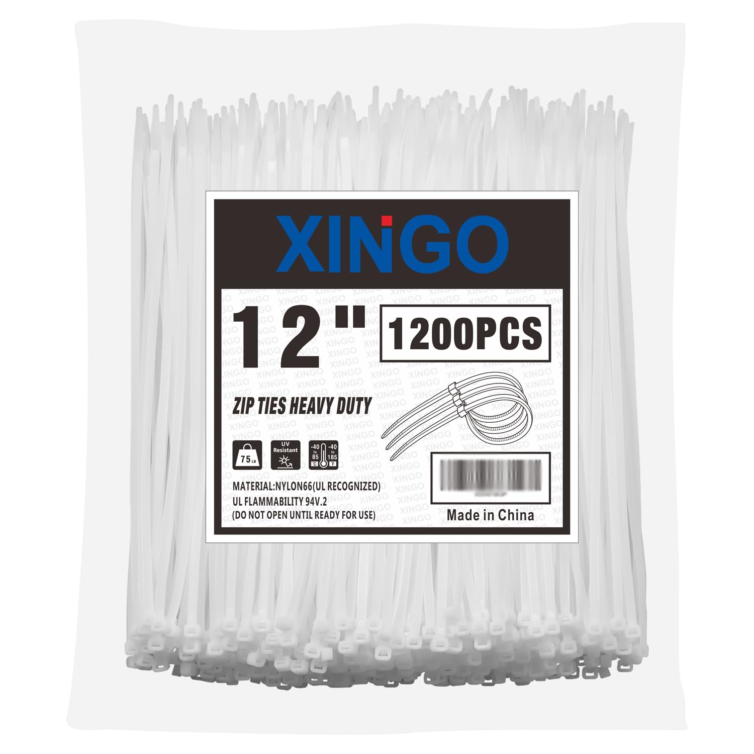 1200 PCS White Cable Ties 300mm x 4.8mm, 85 LBS Tensile Strength, UV Resistant, Self-Locking for Indoor/Outdoor Use-image-8cf83b7a-b12e-4170-8811-e37e0e4f50dc-76929