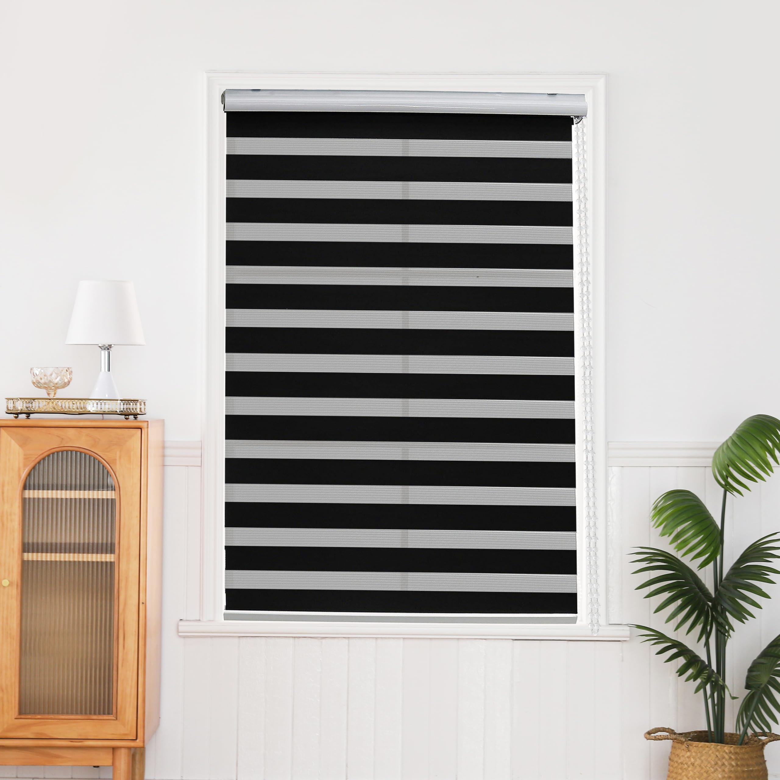 Zebra Blackout Roller Blinds - Black 50x150cm