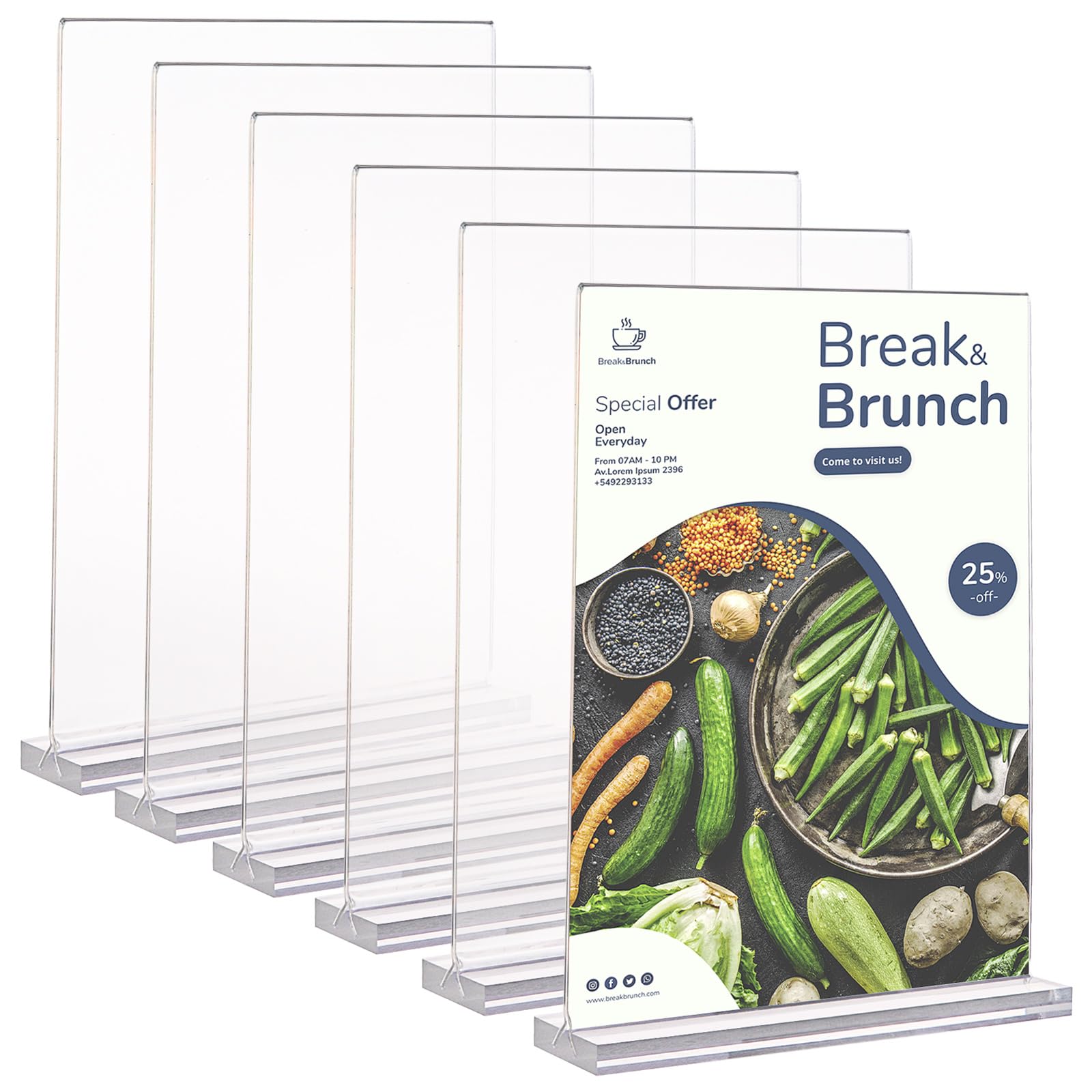 MEIDIV Pack Acrylic Sign Holder, Table Menu Holder 6 A5 A5 A5 Perspex-image-22f3802c-d11f-4d0b-9e94-e1446701d50b-57456