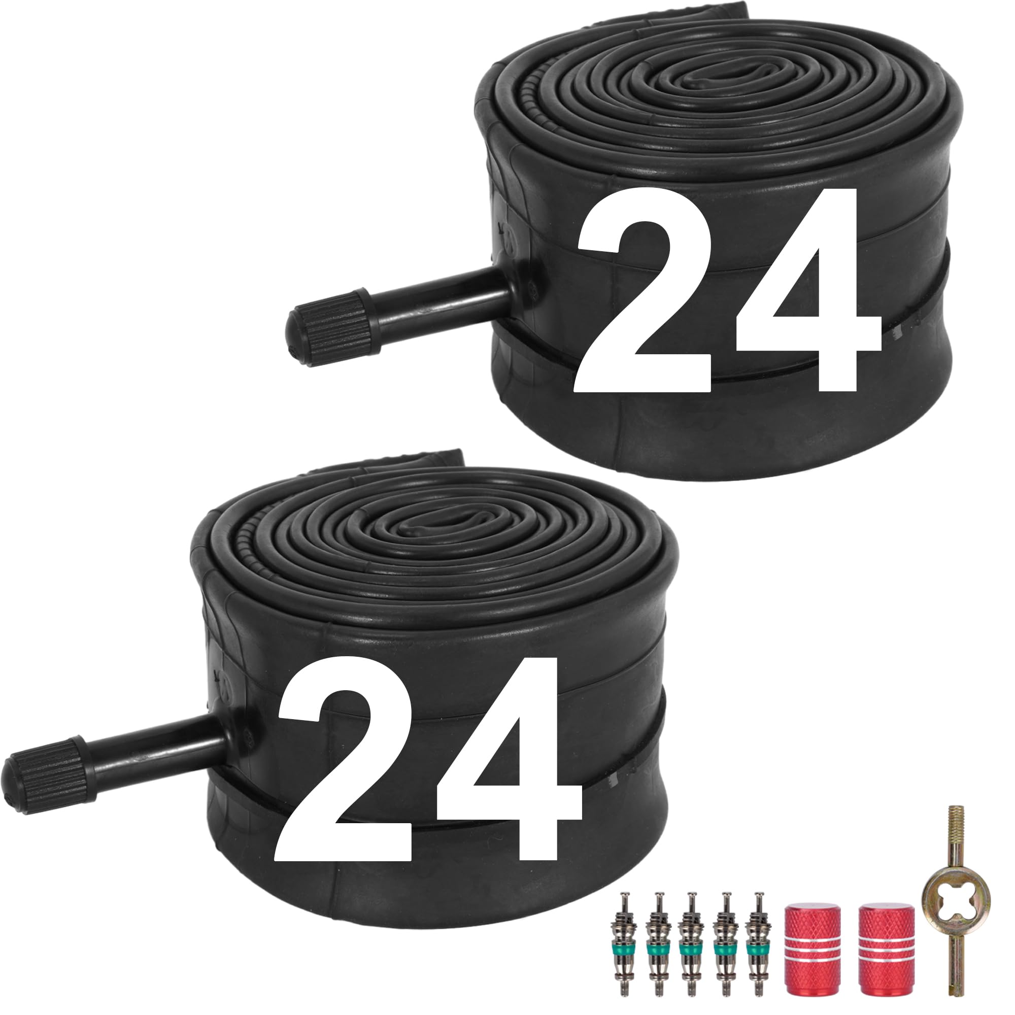 Heavy Duty Bicycle Inner Tube 24x2.125/2.40 with 32mm Schrader Valve for Cruiser Road & Mountain Bikes - 2 Pack-image-f3aaaf25-d85b-408d-b008-54ff54599ff9-66487