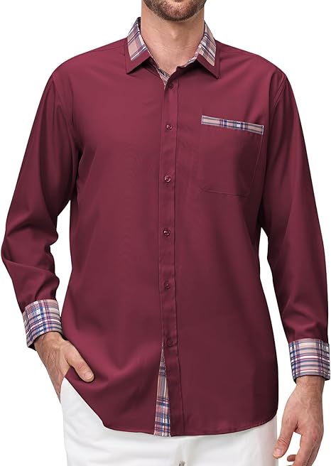 Men's Slim Fit Long Sleeve Shirt - Wine Red XXL-image-de615d85-a0b5-4281-8d13-a5414669a986-120154