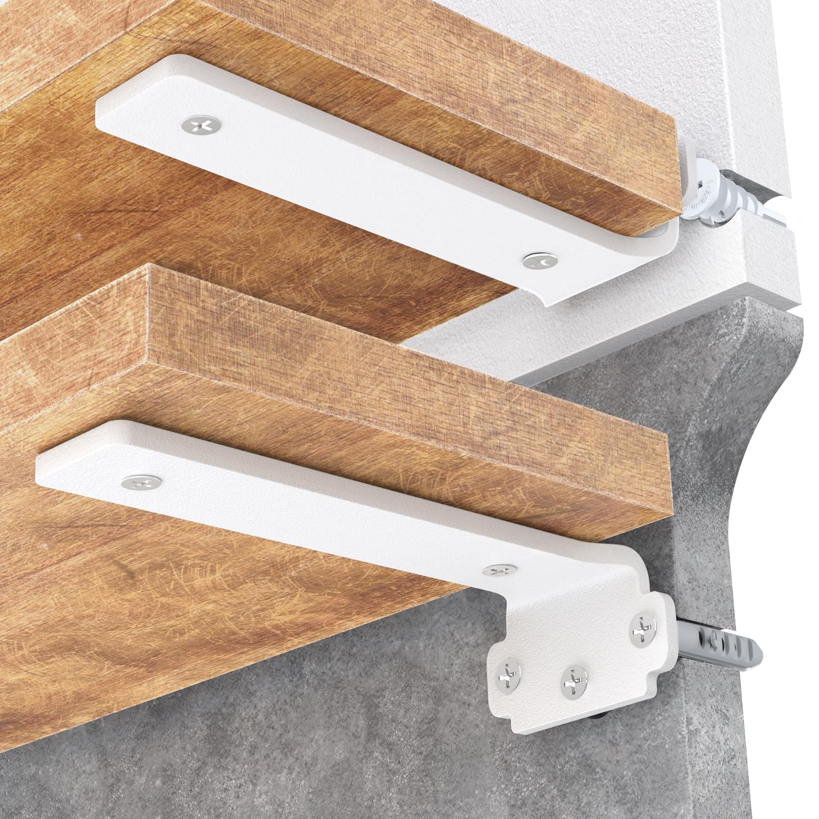 Floating Shelf Brackets 8 Pack - White 30cm-image-d376a7e6-9882-4a12-b7a9-2b60024f3e1b-106892