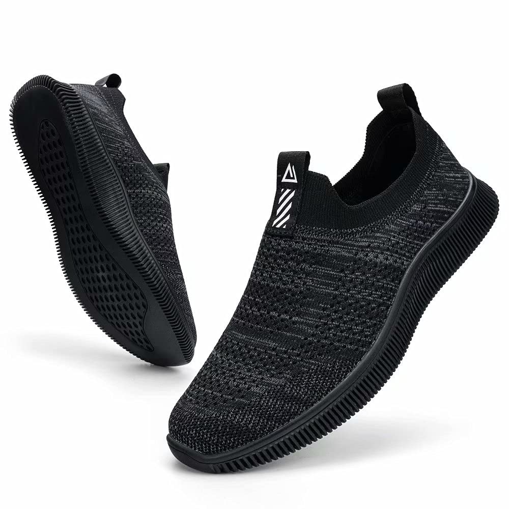 MrToNo Mens Slip On Trainers Breathable Mesh Walking Shoes-HEIHUI39