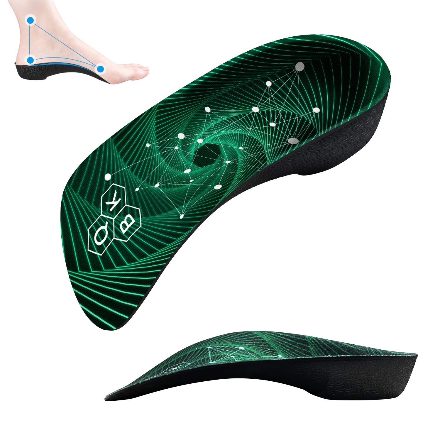 Orthotic Insoles for Plantar Fasciitis, 3/4 High Arch Support, Relieve Heel Pain & OverPronation, Unisex, Size M-image-a0cc2590-4023-40b8-8779-d4f5202b96e6-65501