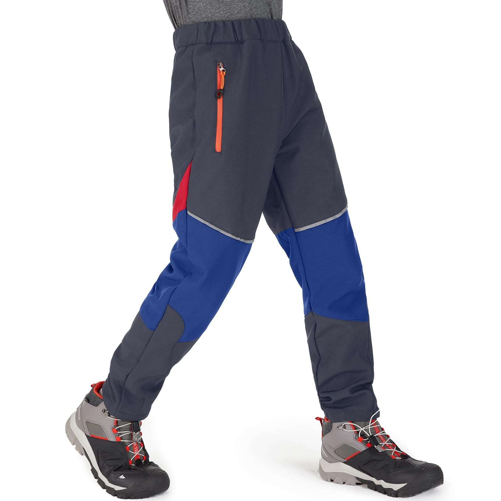 Waterproof Trousers Kids Fleece Lined Girls Hiking #1510-Grey/Blue-M-image-f8109164-81d9-4085-ab2c-158b7500e4a6-48720