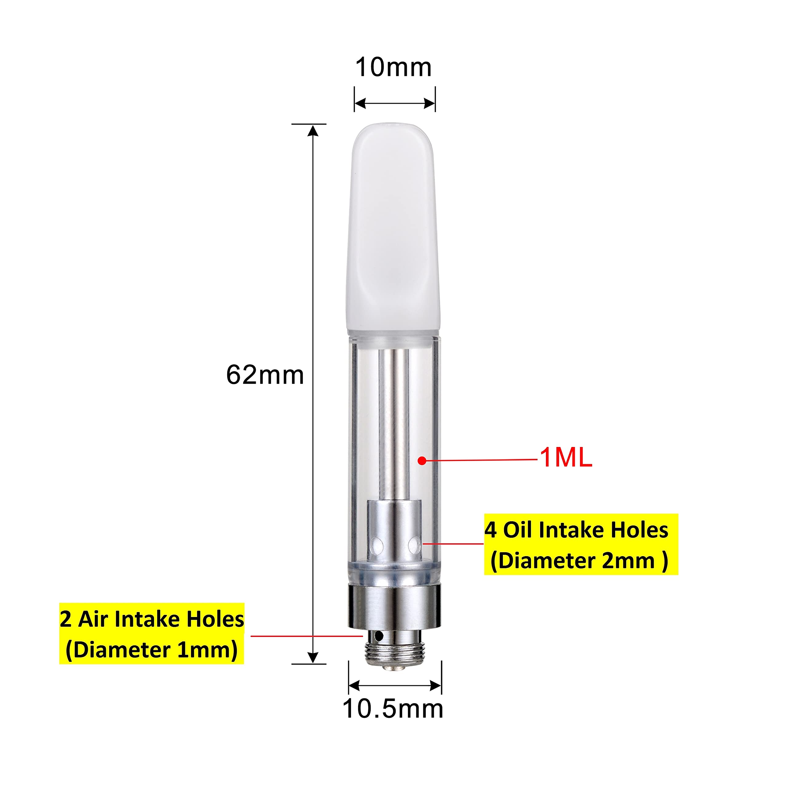 ceramic coil oil vape cartridge 1ml for sale High Quality 1ml Ceramic Vape Cartridge 3-Pack – Green Goddess Supply main image 1