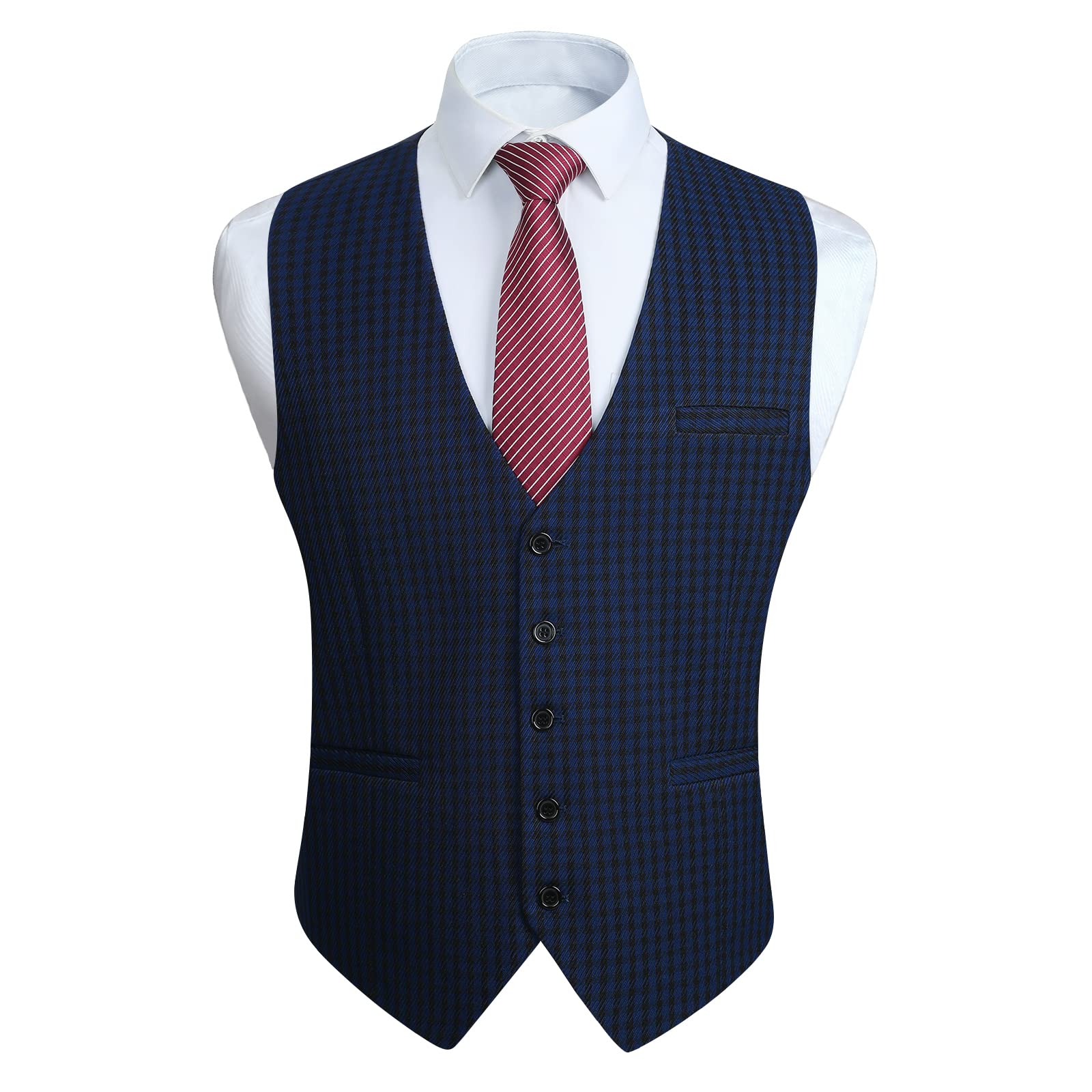 Men's Check Suit Waistcoat - Navy Blue 4XL-image-e3e178c0-b93c-4d5c-aaae-388ea6f1b2da-103743