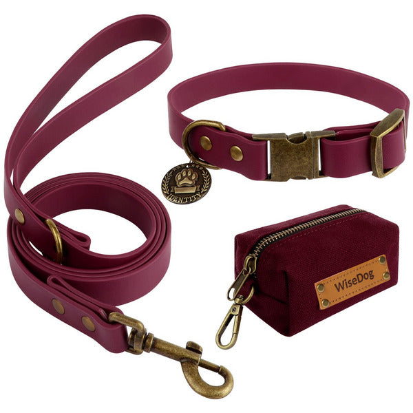 Rosewood Wag-n-Walk Halsband Verstellbar – Nylon, 18-28" Länge, 1" Breite, Mit Schnellverschluss, Rosa Herz-Design