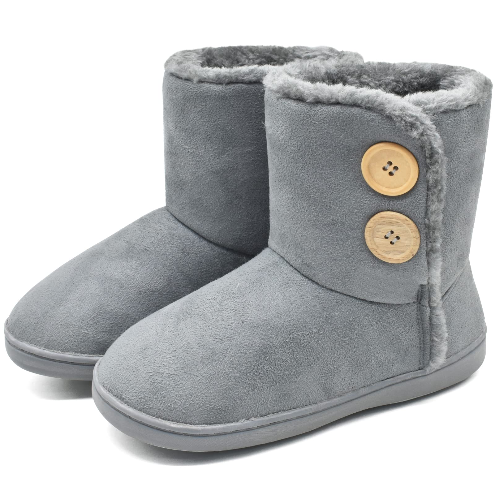 Women's Winter Slipper Boots - Grey UK 9/10-image-c4b7657c-dee7-4b82-997f-169ca57d7932-118667