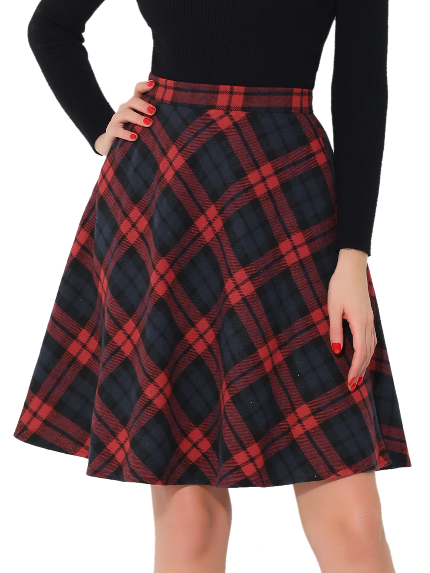 Plaid High Waist A-Line Skirt - Red Size 20-image-9a5f7937-ce8b-4252-b0dc-aecc6f629b5a-88048