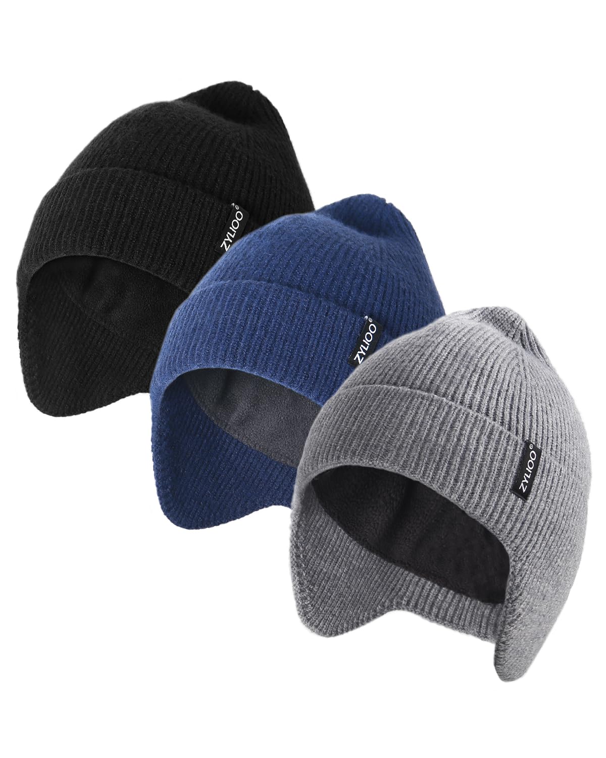 Knitted Winter Beanie 3-Pack - Black/Grey/Navy Blue XS-S-image-7e6c51ec-669b-4601-9b30-6419b3676fdd-114683