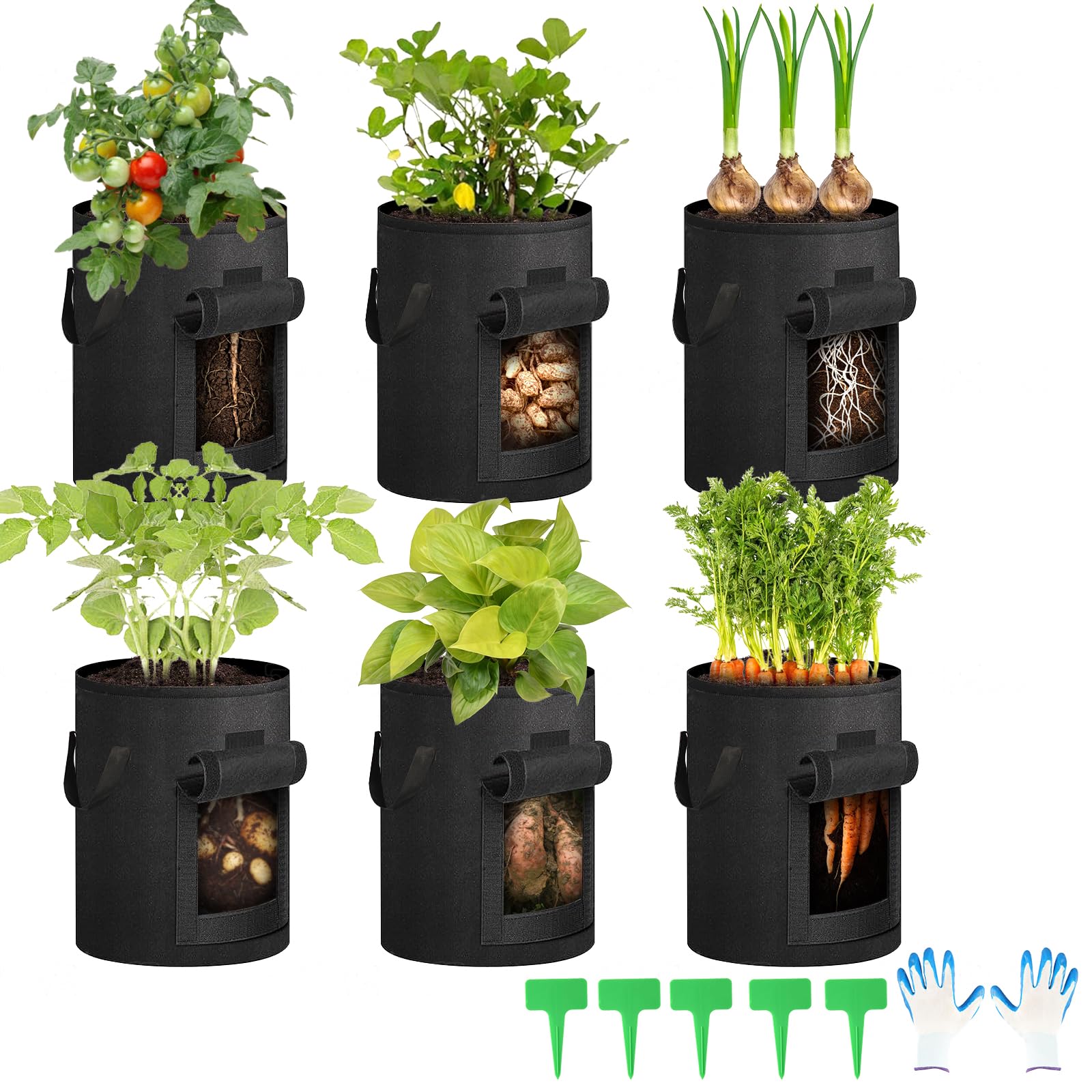 Potato Growing Bags 5 Pack - Black 35*40cm-image-e5f84066-7e7a-47d2-8ad0-3cba23af801a-4043