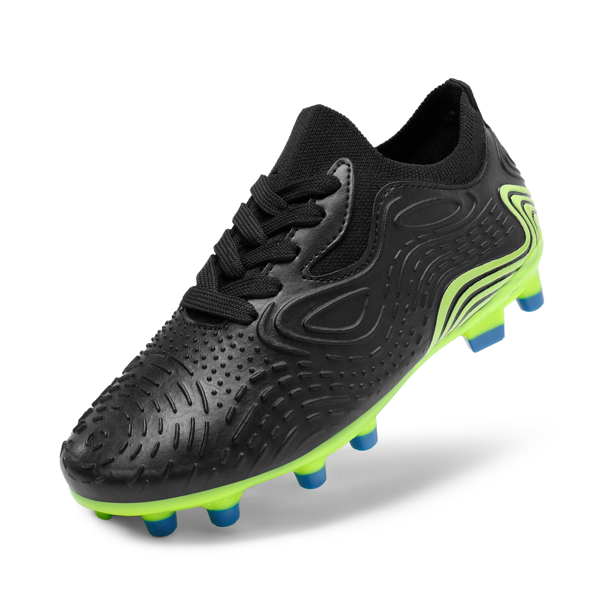 Kids Football Boots - Size 1 Black/Neon Green
