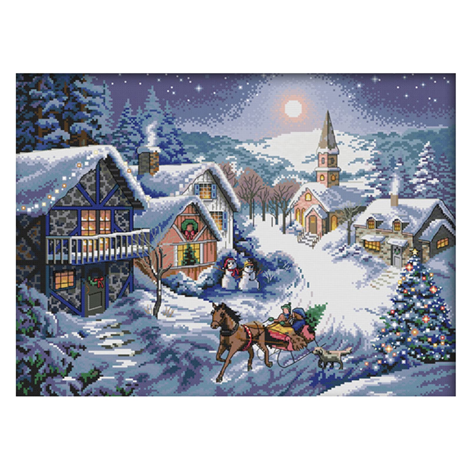 11ct Christmas Cross Stitch Kit - Easy Counted Pre Printed, Snow Scene Embroidery Set for Beginners-image-a417c5d6-460b-4c0e-b6a8-52951e3130ed-58699