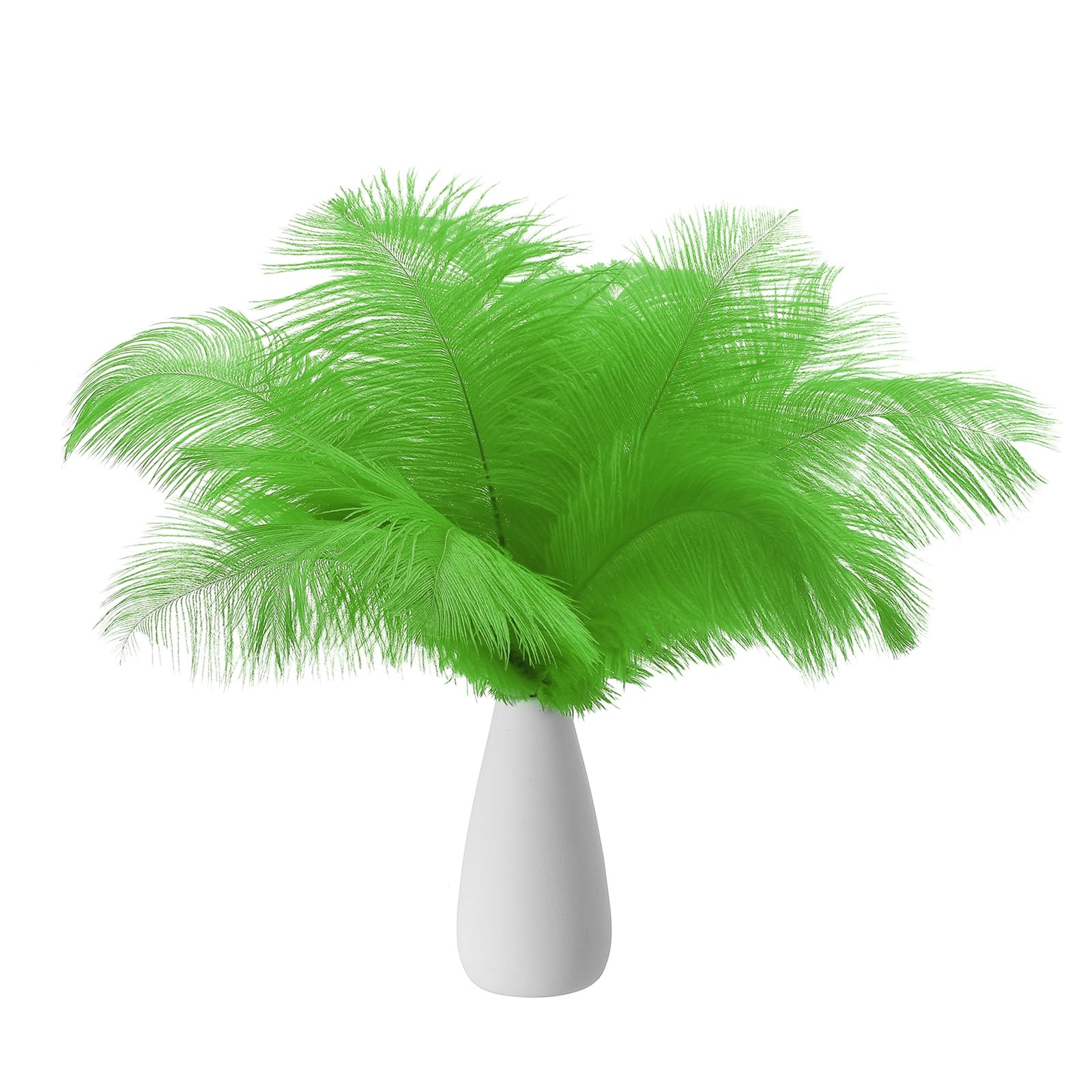 Artificial Ostrich Feathers 30 Pack - Fruit Green 8-10 Inch