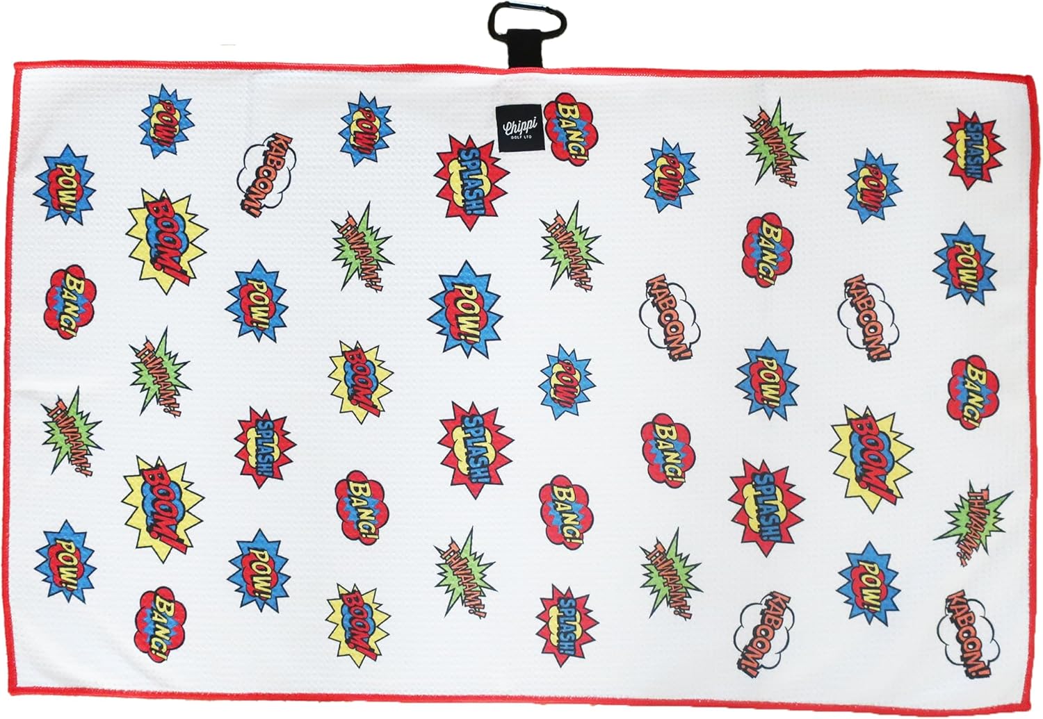 Chippi Golf Microfiber Waffle Pattern Towel, Comic Book Red-image-b61110ef-d848-4872-8f05-248e6c6ab18e-56552