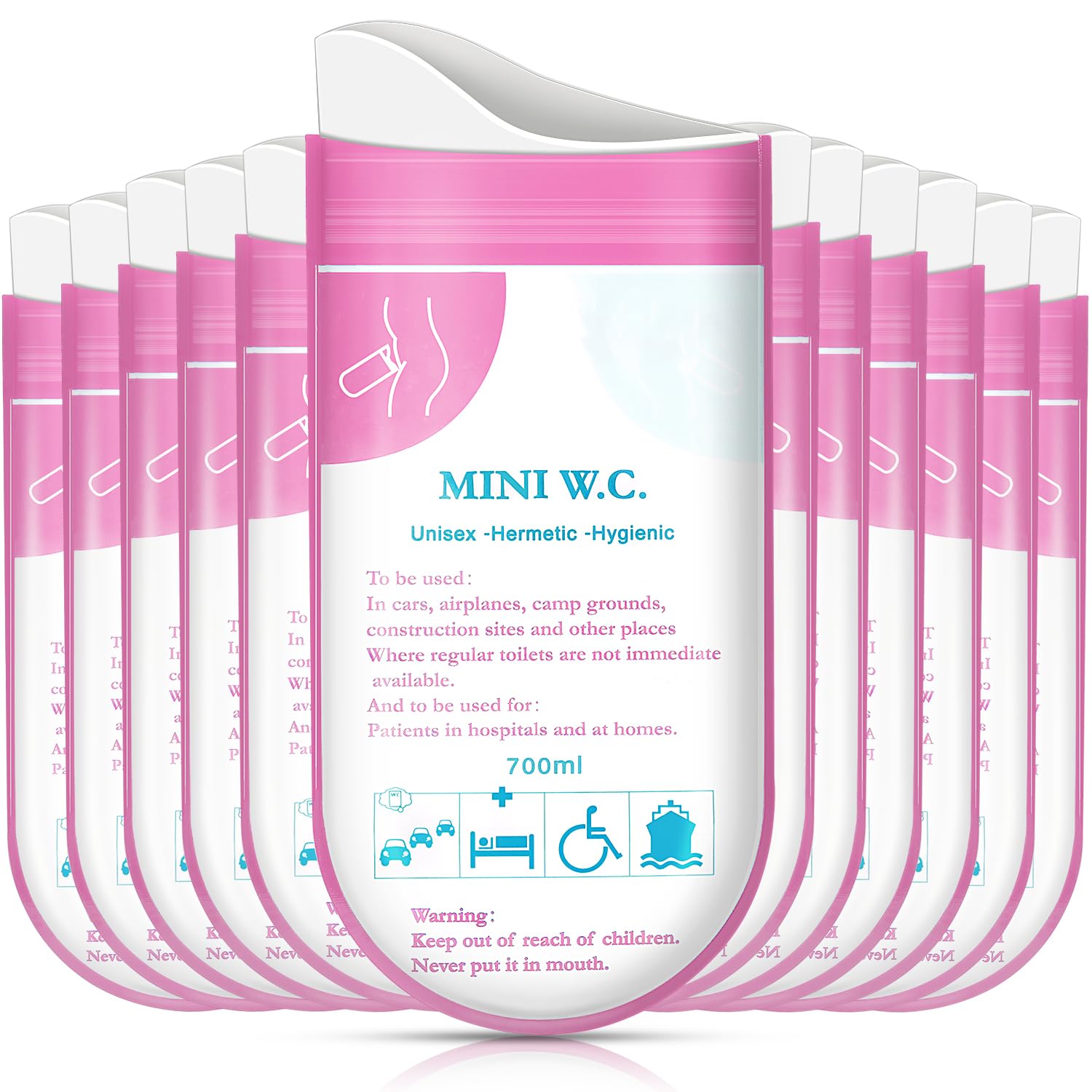 Disposable Urine Bags 12 Pack - Pink S-image-24125dbc-e565-4225-9cdd-8221f47b2ea0-115209