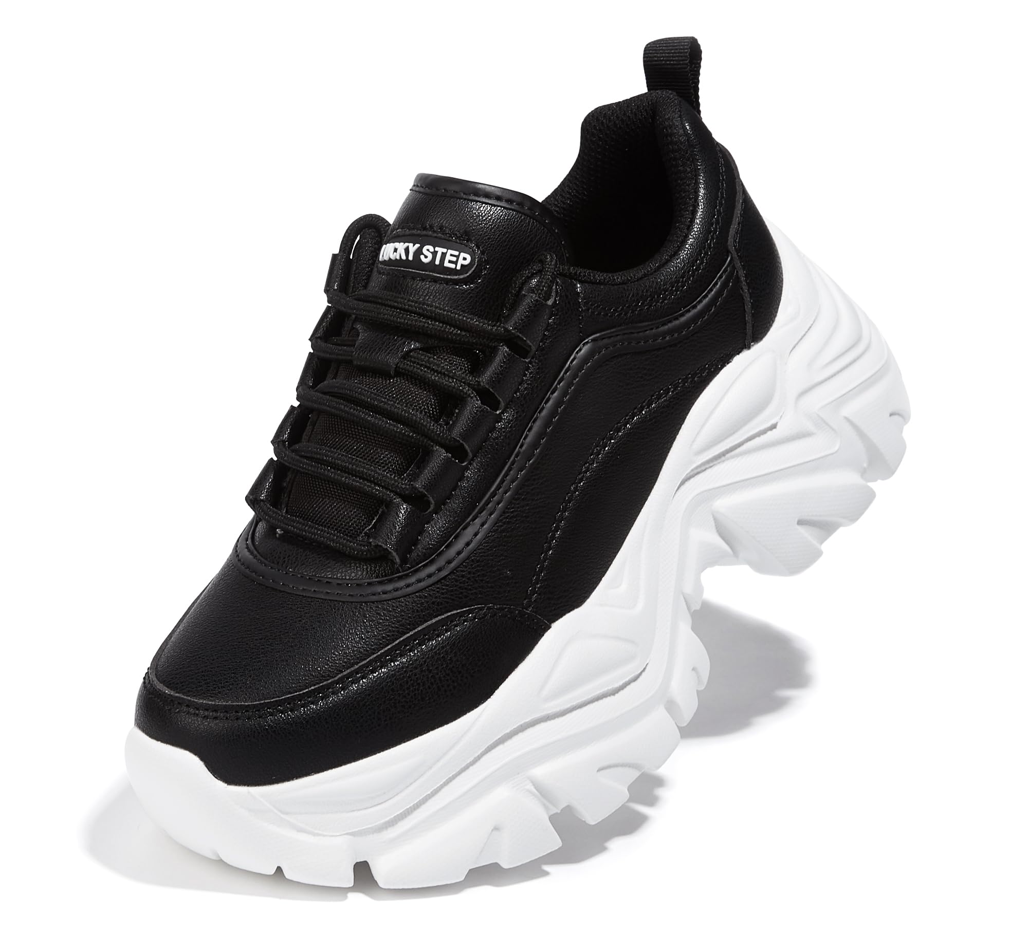 Women's Chunky Sneakers - Black White UK 5-image-5ffebc85-d1aa-4377-b33f-c83ea1f7c6f8-121700