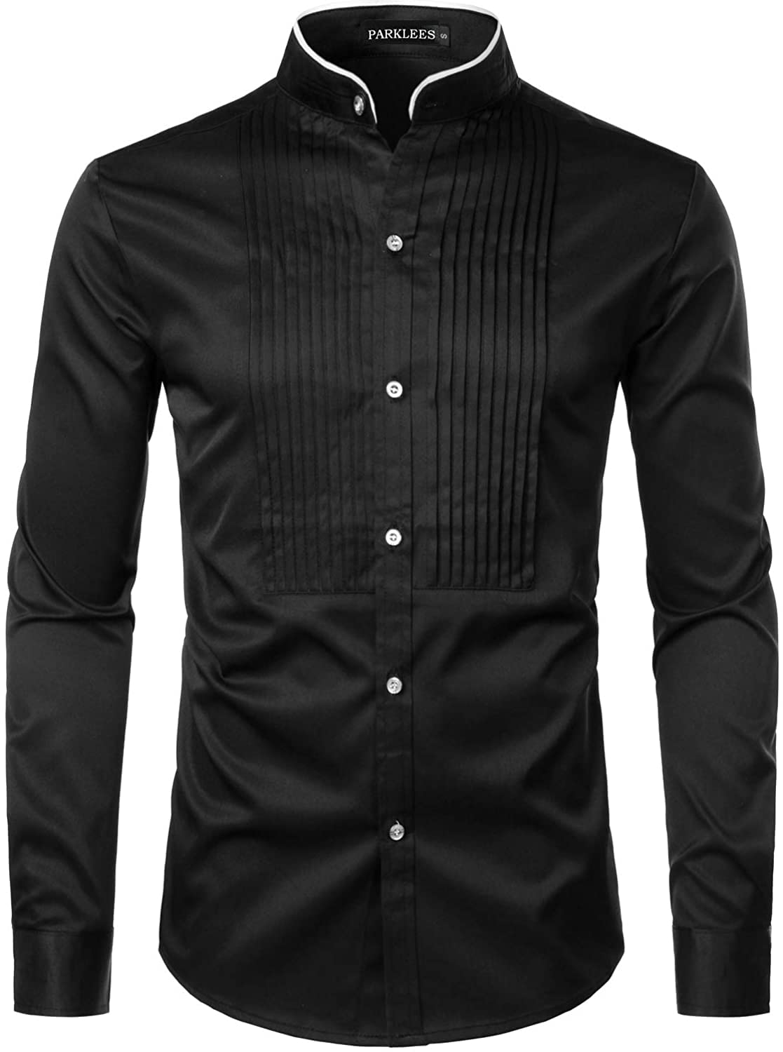 Men's Slim Fit Grandad Shirt - Black XXL-image-7b822747-36d8-4fef-84a4-59d96d45fe41-117727