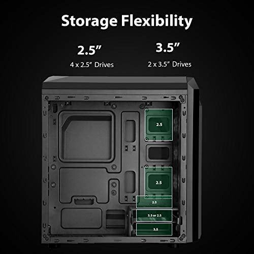 CiT F3 Micro-ATX PC Gaming Case, MATX ITX Motherboard Support