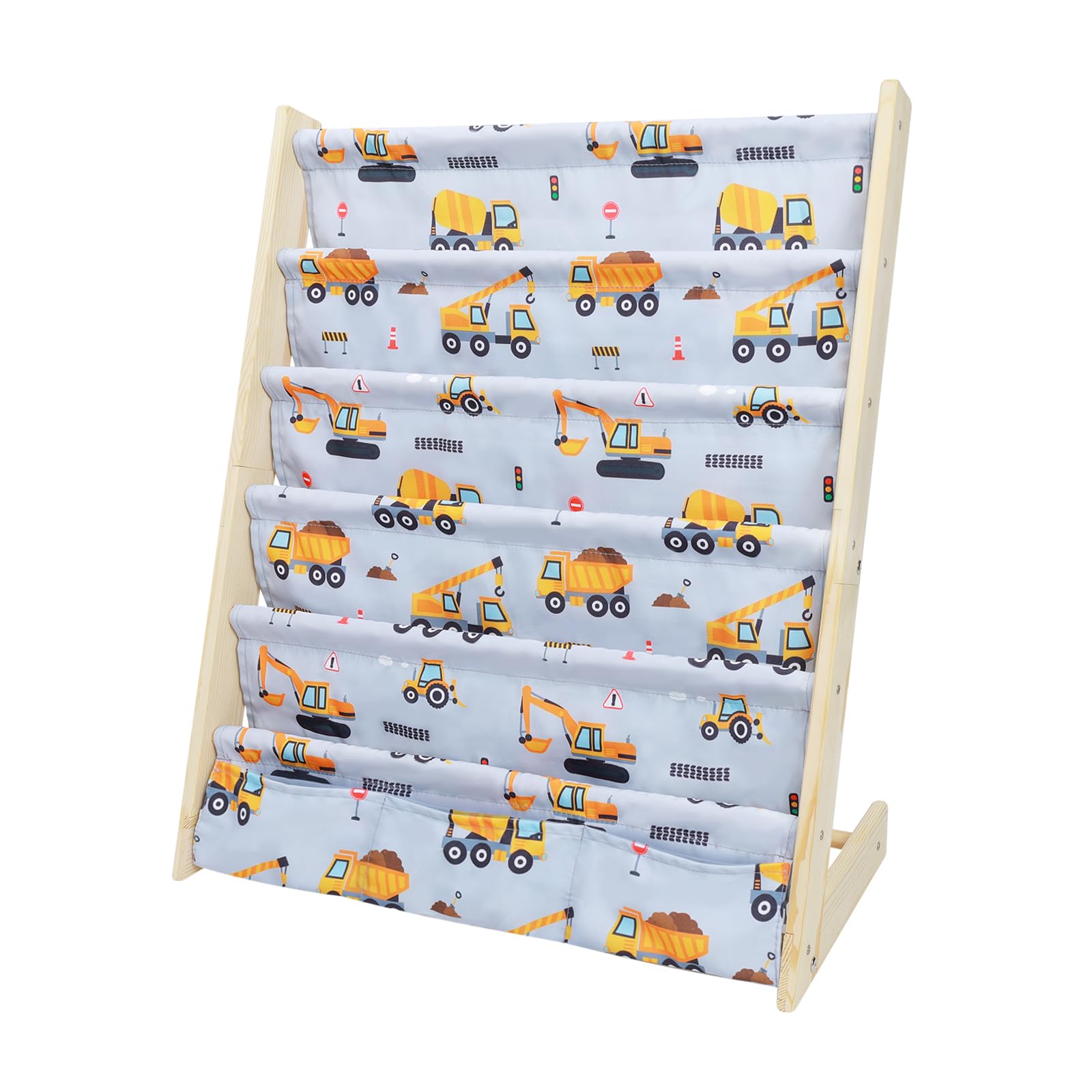 Children's Bookshelf 5 Tier Storage Organiser - Excavator 63x30x73 cm-image-269e3071-fd42-4f4a-80e2-914e3c3089ae-101449