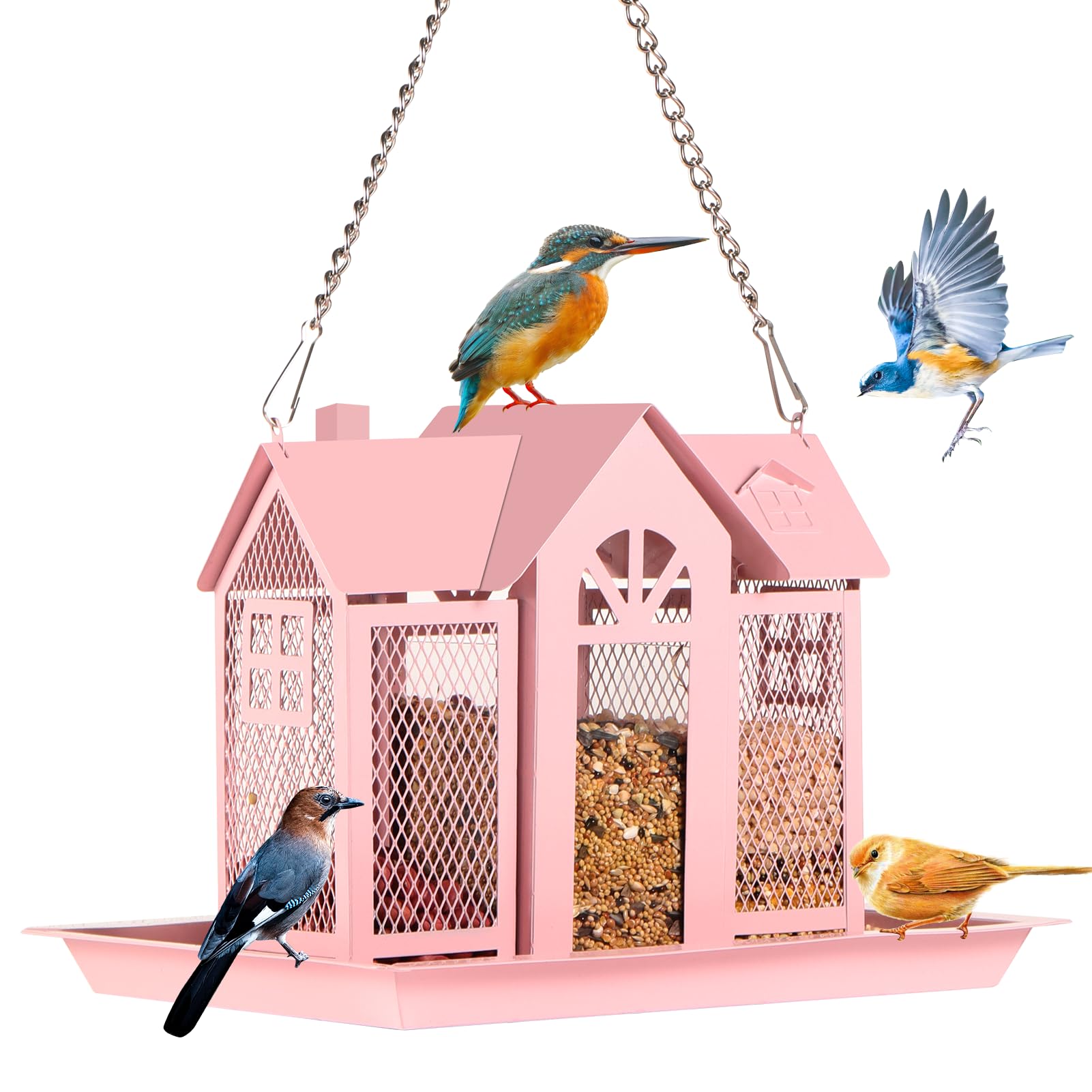 Metal Bird Feeder Squirrel Proof - Pink-image-e34b4c72-bba9-420b-b3ce-558323594a13-106245