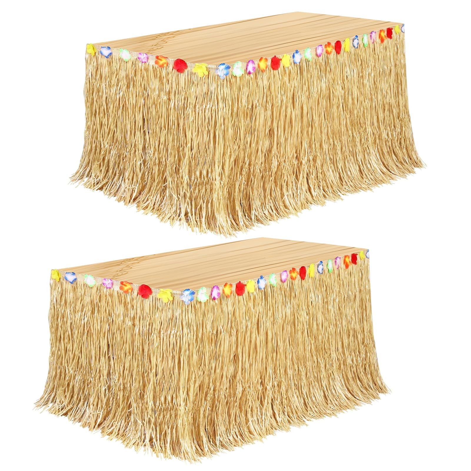 Luau Grass Table Skirt 2 Pack - Multi-Colour 9ft-image-a6313016-607a-4c36-bcf2-b6eb83c66e2b-104288